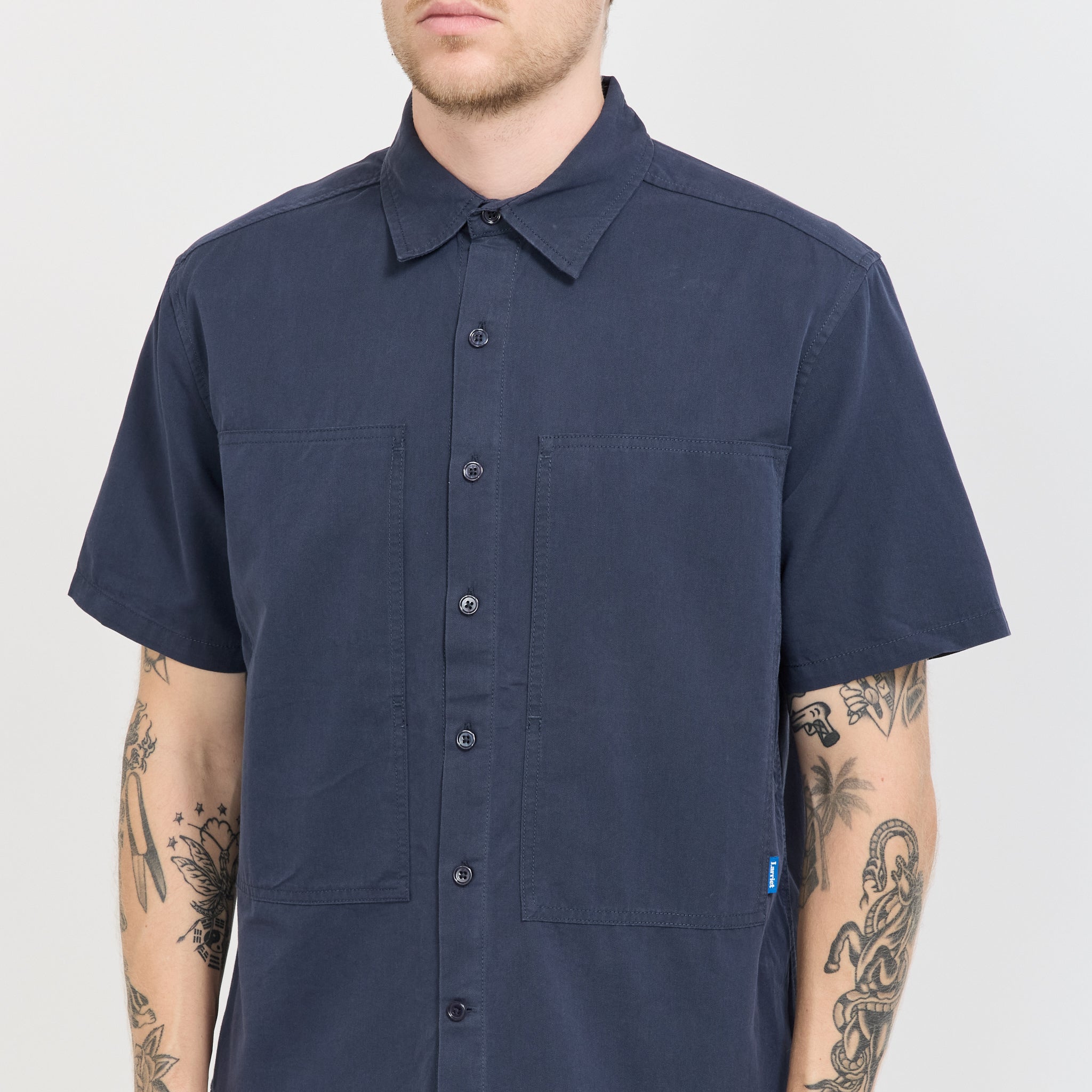 Larriet | Cliff Short Sleeve Shirt Navy | Maplestore