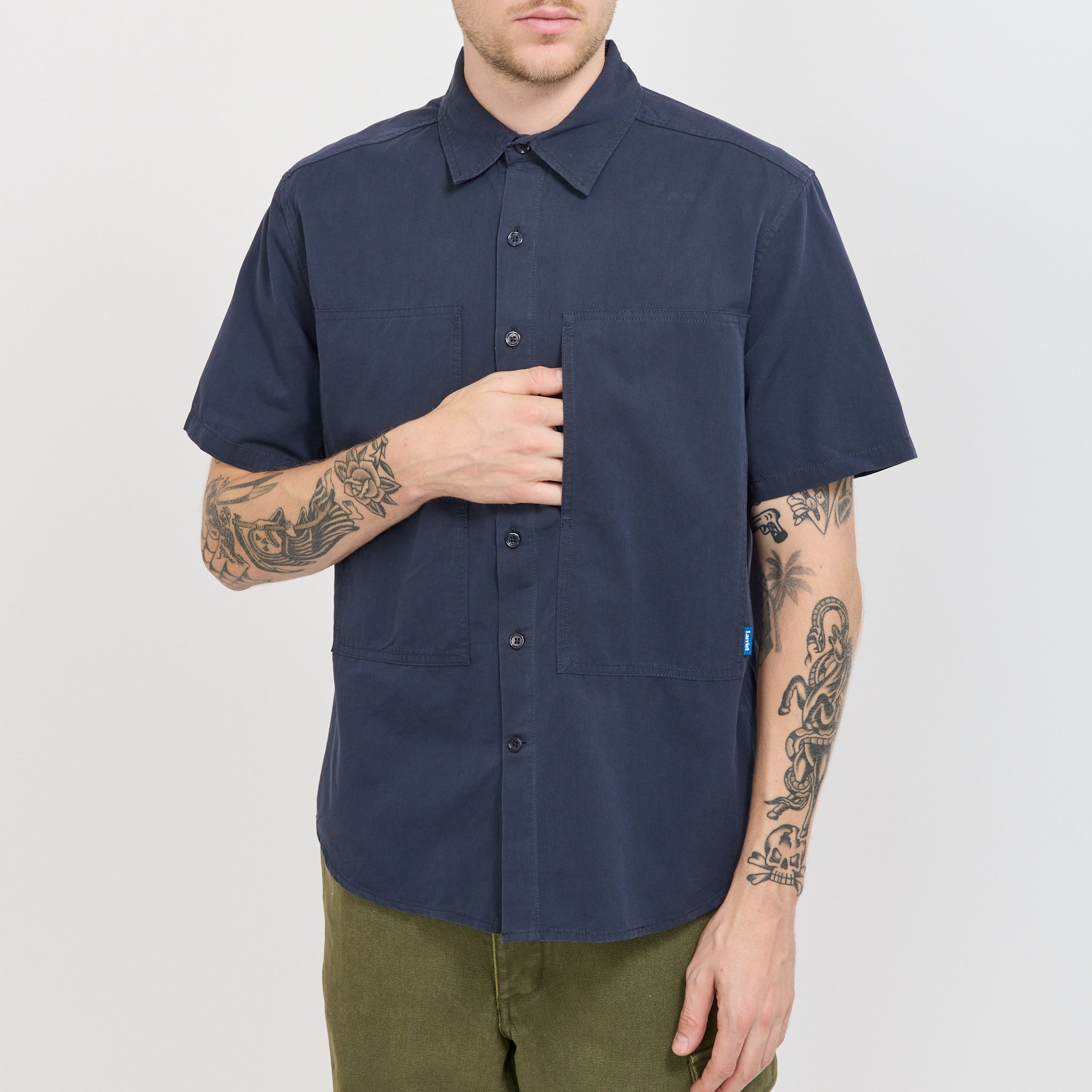 Larriet | Cliff Short Sleeve Shirt Navy | Maplestore