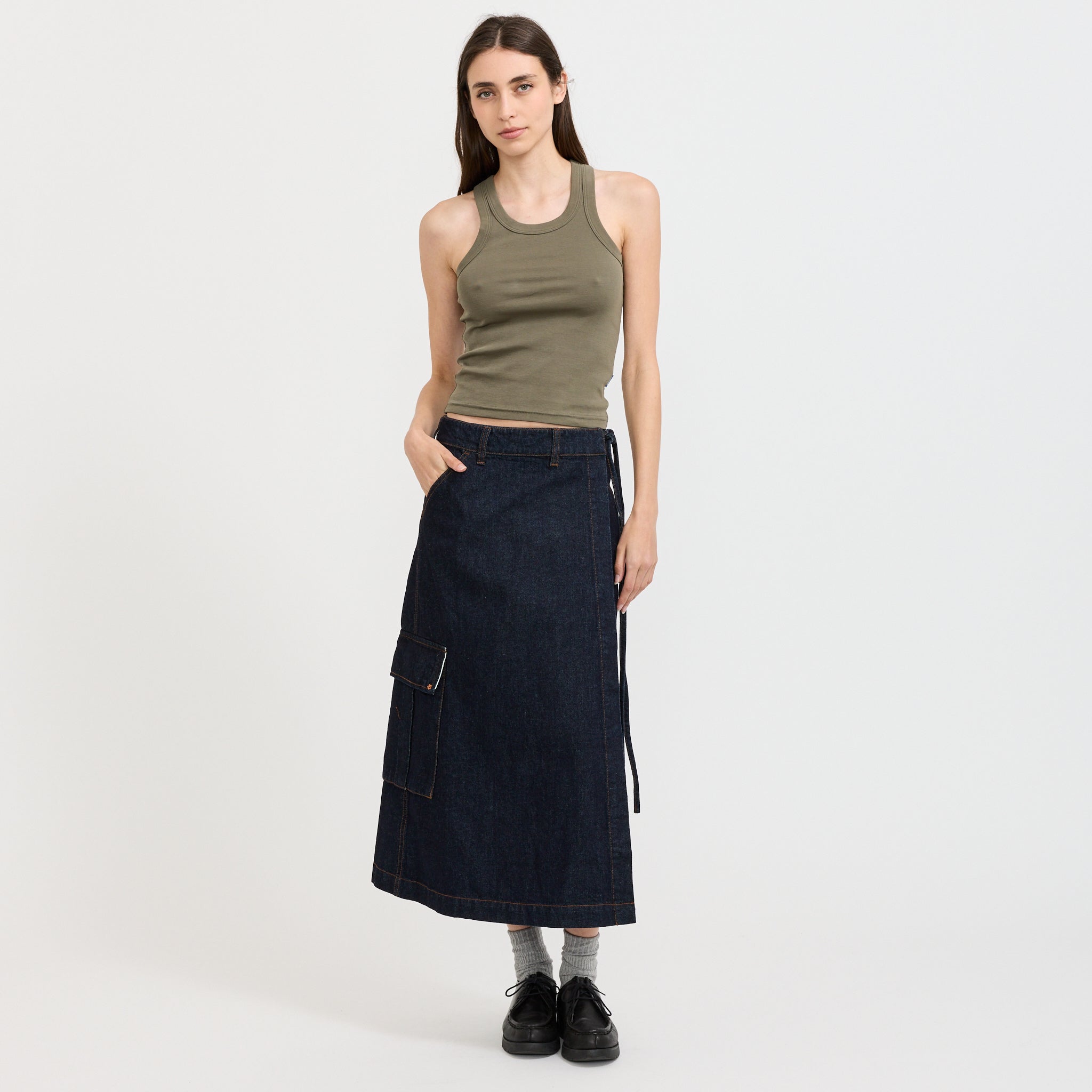 Combat Skirt Indigo Denim