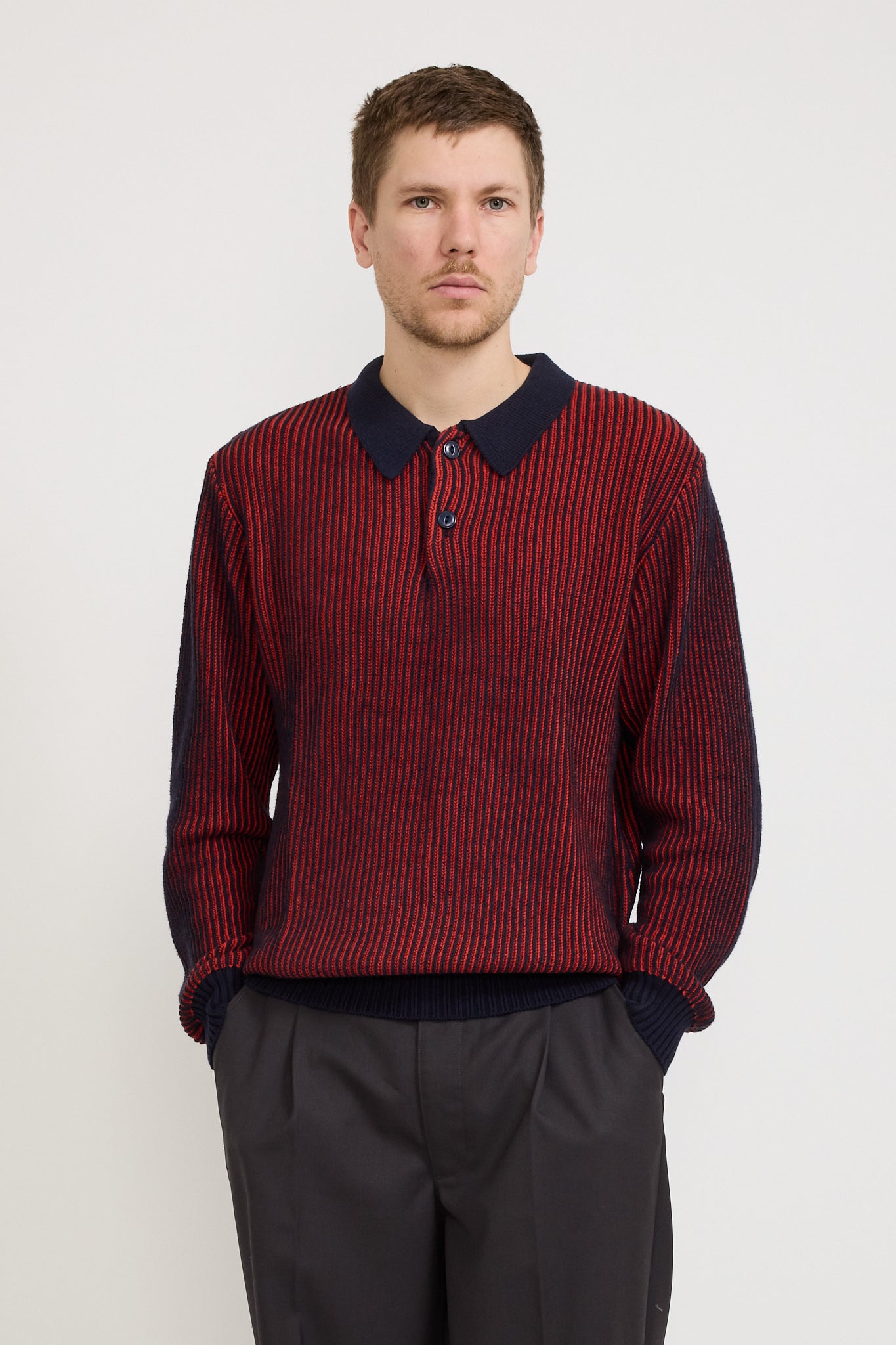 Fisherman Polo Navy/Red