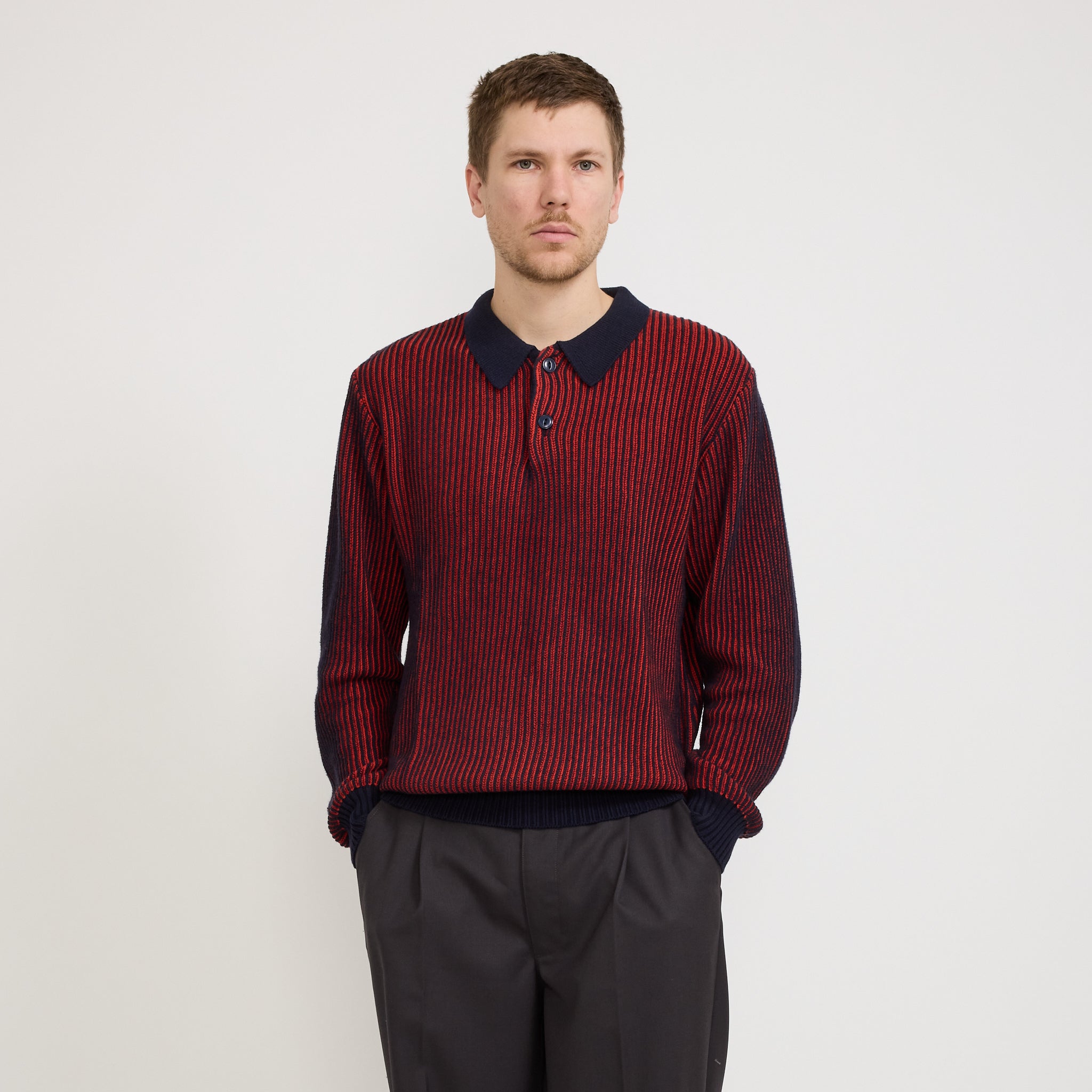 Fisherman Polo Navy/Red