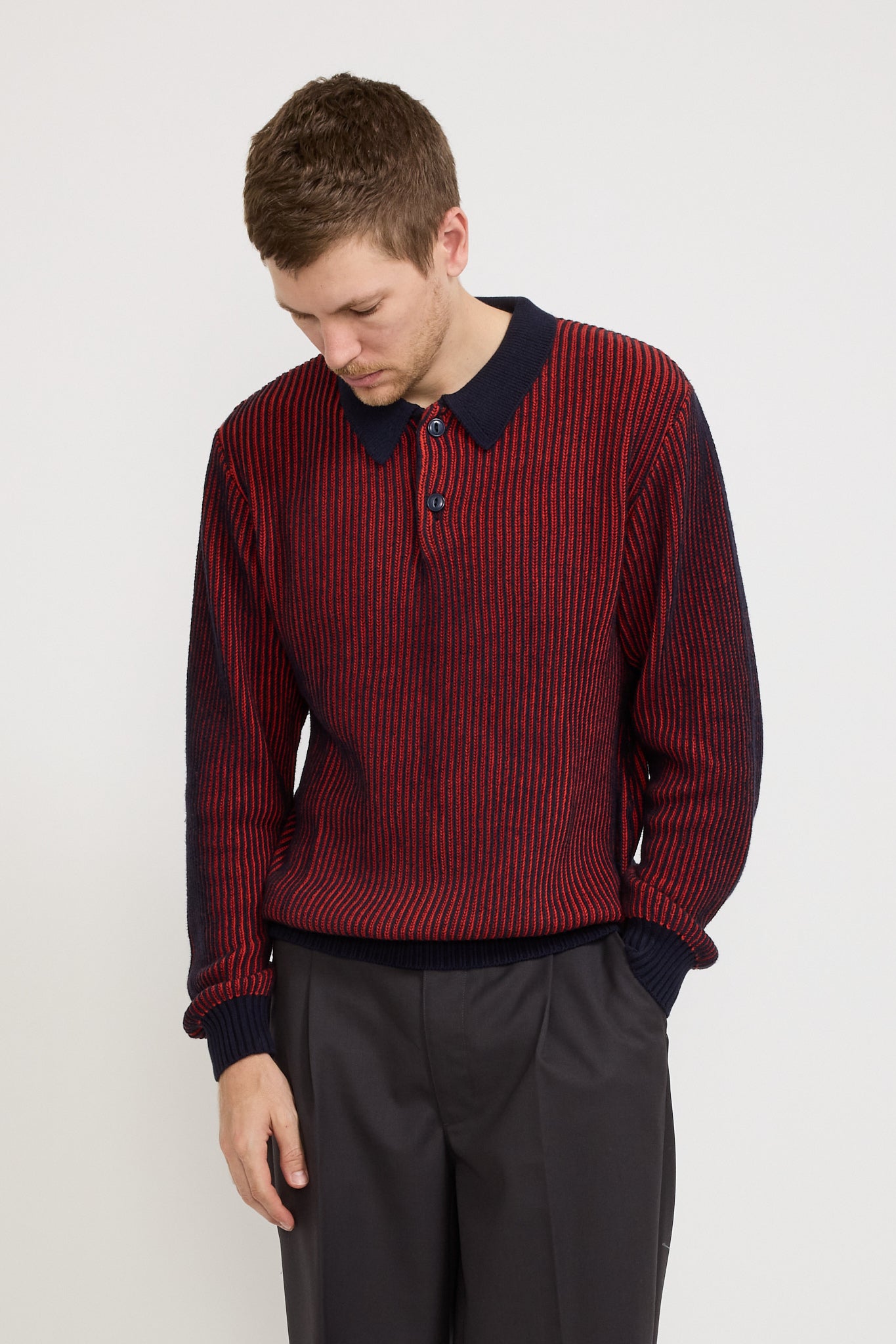 Fisherman Polo Navy/Red