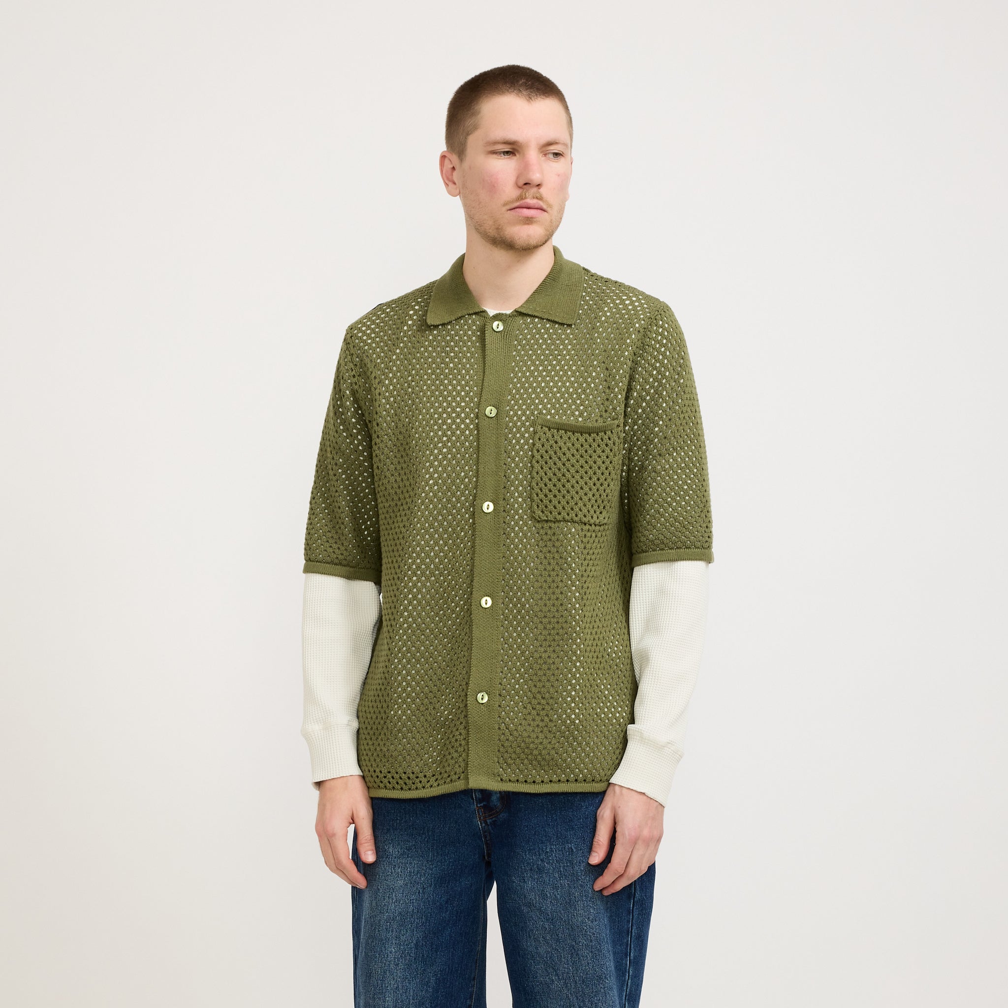 Larriet | Flora Short Sleeve Shirt Army | Maplestore