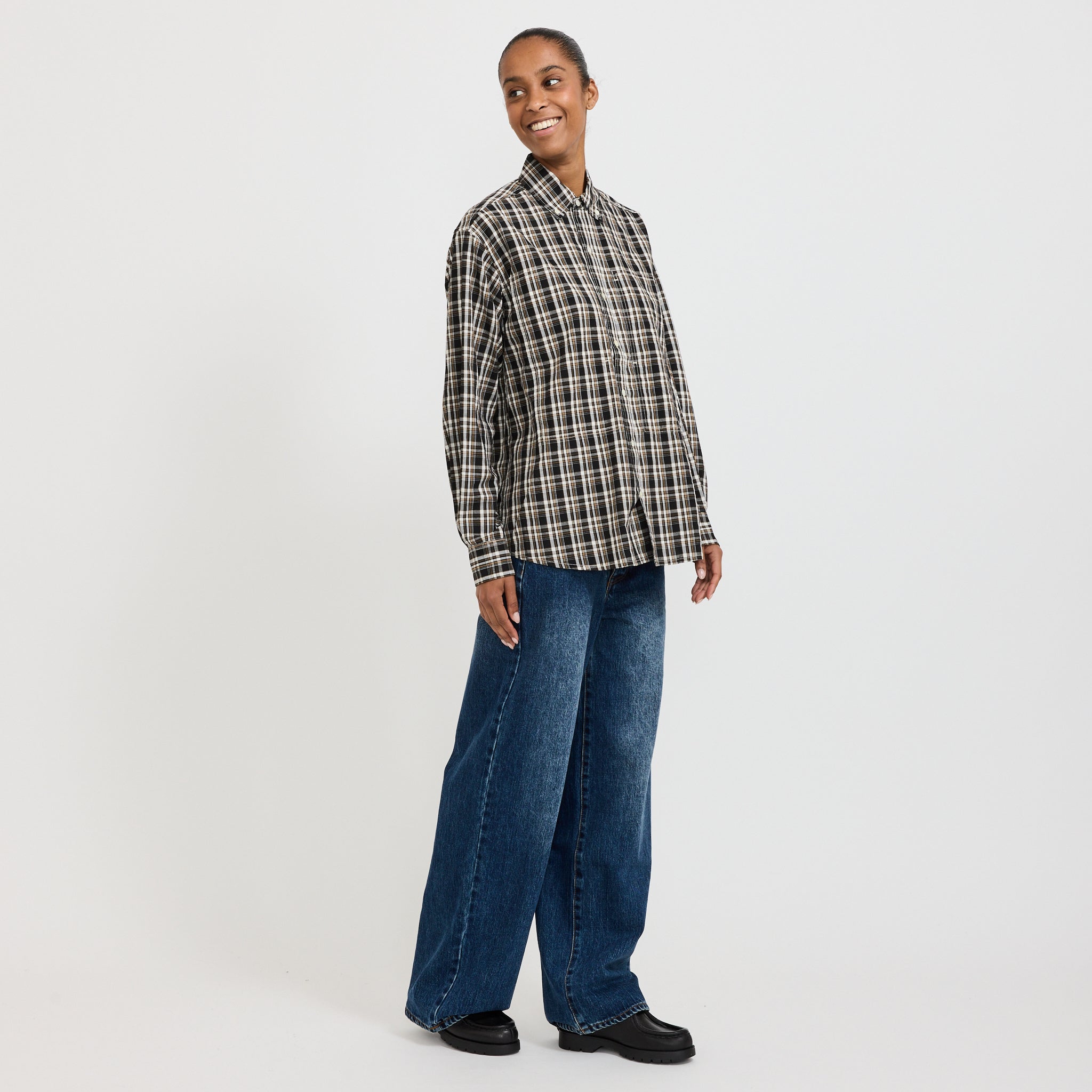 Womens Grant Shirt Black Plaid