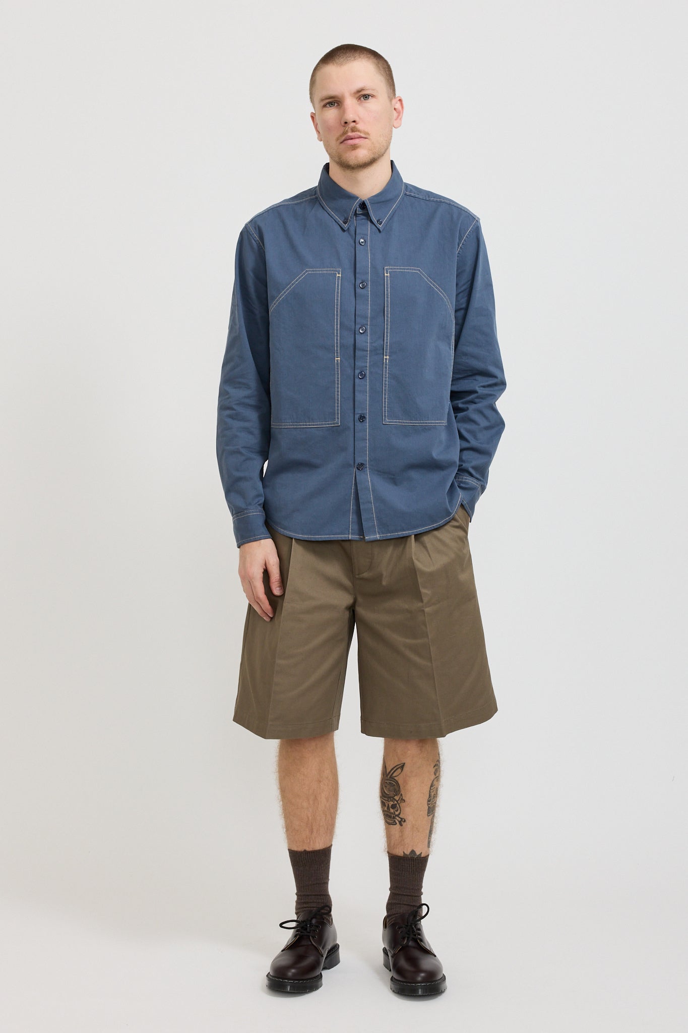 Larriet | Gully Long Sleeve Shirt Ink | Maplestore