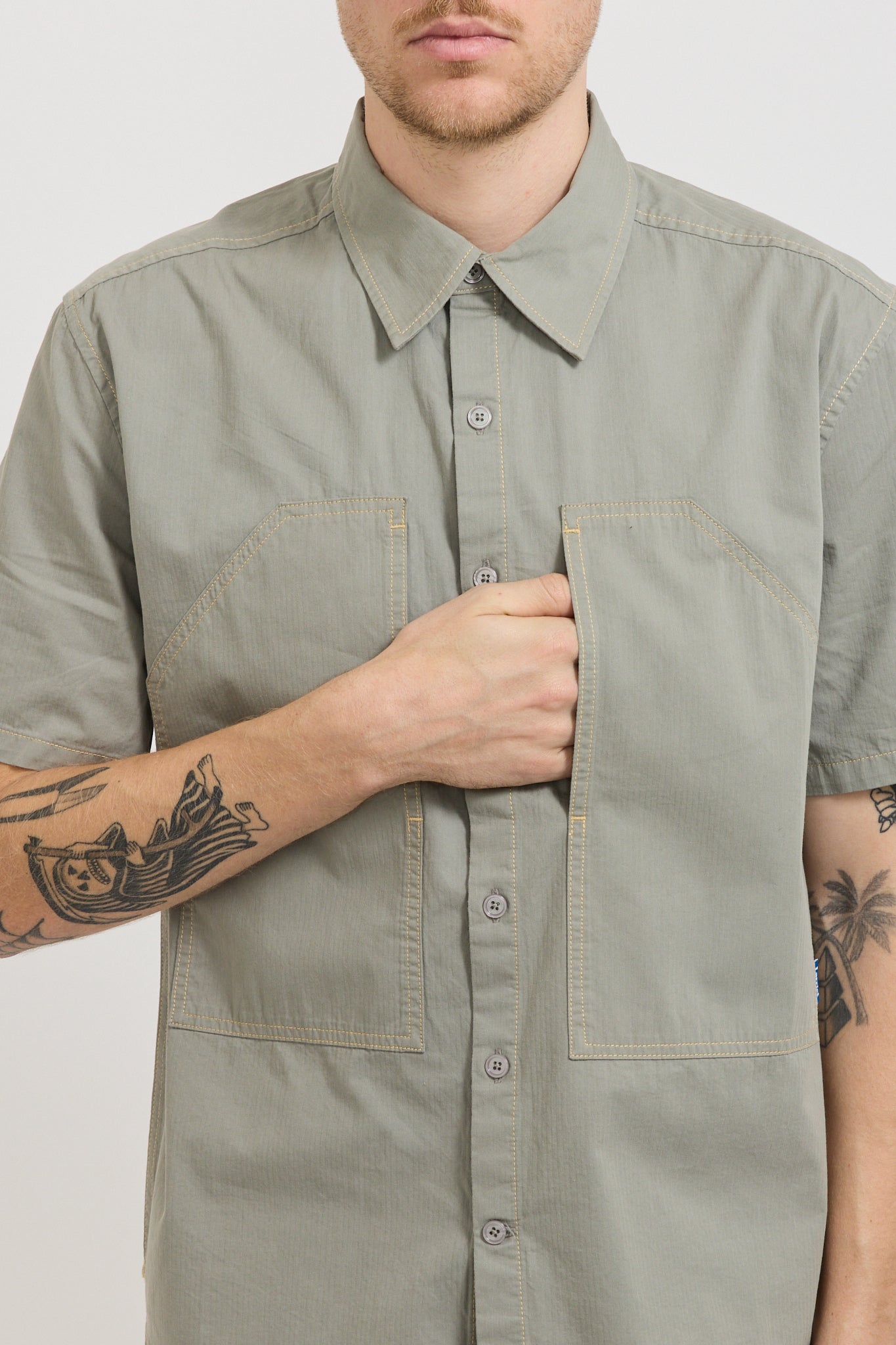 Larriet | Gully Short Sleeve Shirt Sage | Maplestore