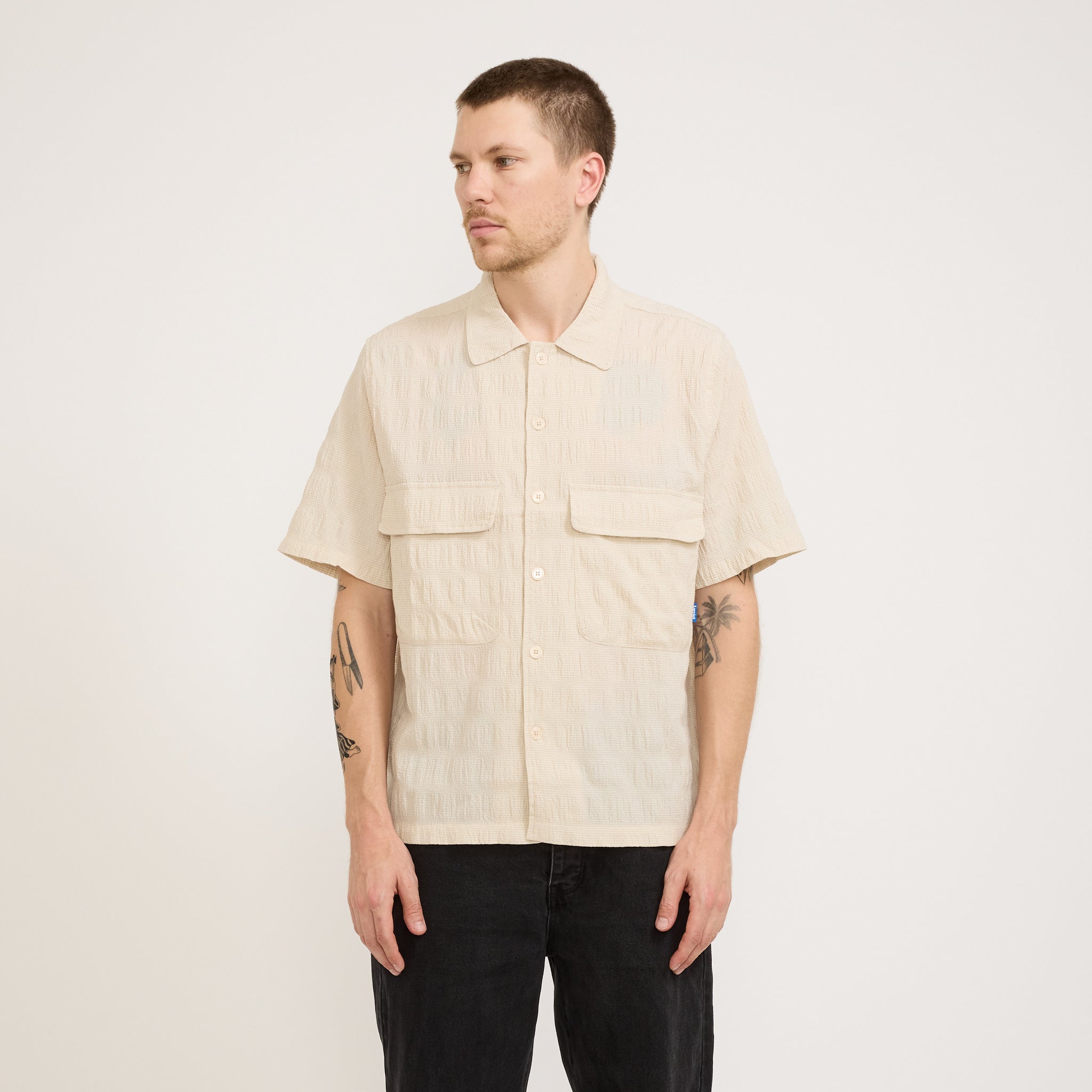 Larriet | Kendalls Short Sleeve Shirt Tan Plaid | Maplestore