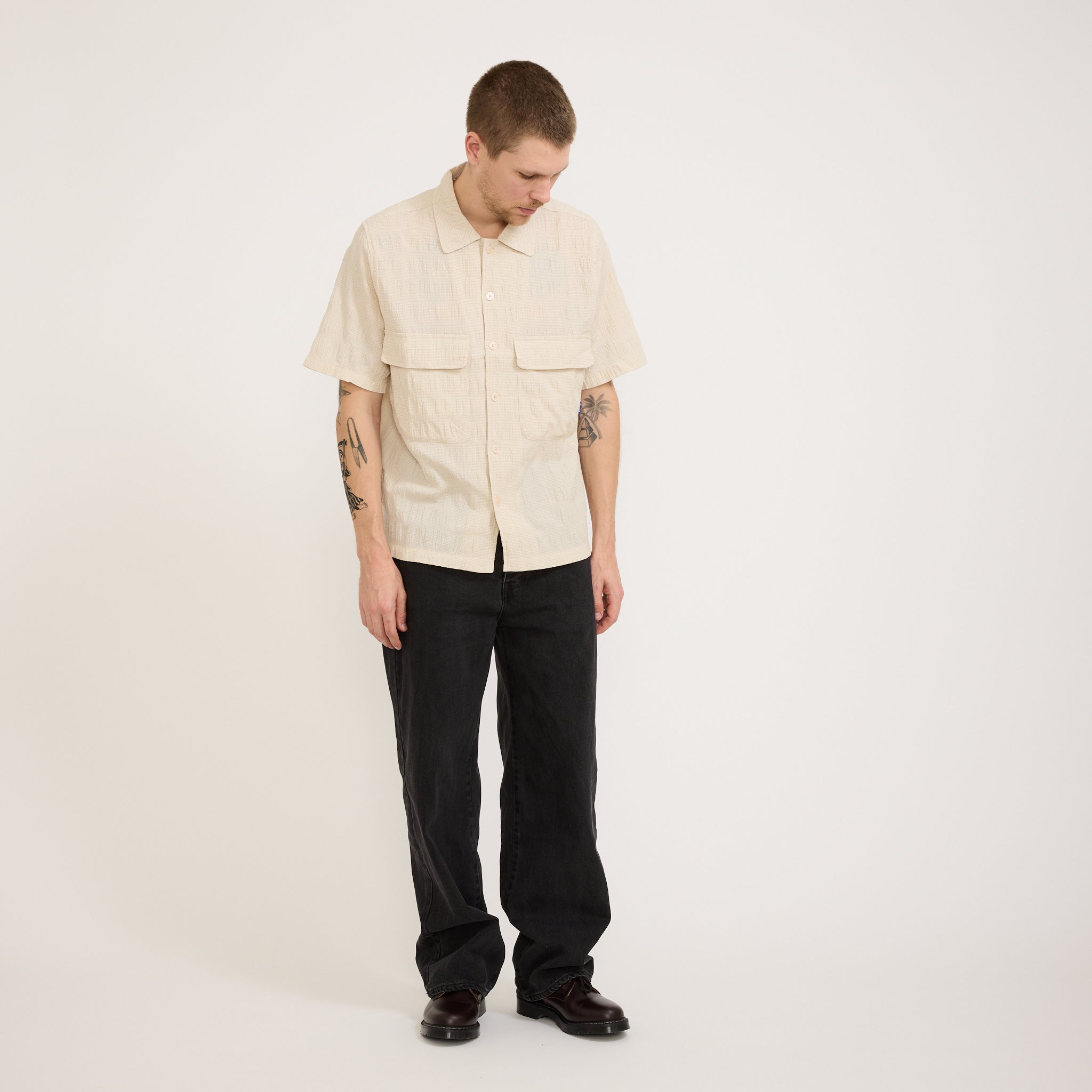 Larriet | Kendalls Short Sleeve Shirt Tan Plaid | Maplestore