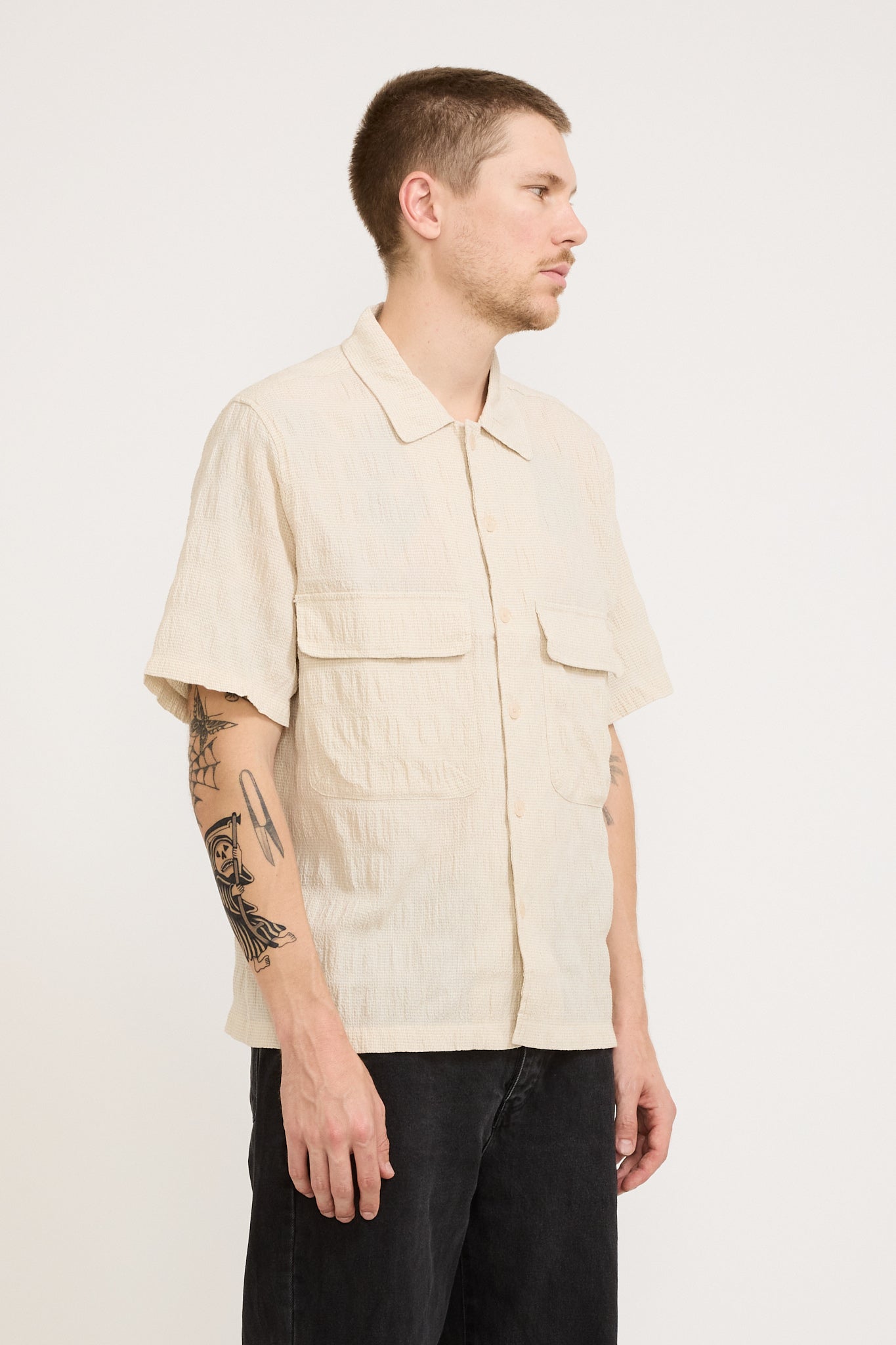 Larriet | Kendalls Short Sleeve Shirt Tan Plaid | Maplestore