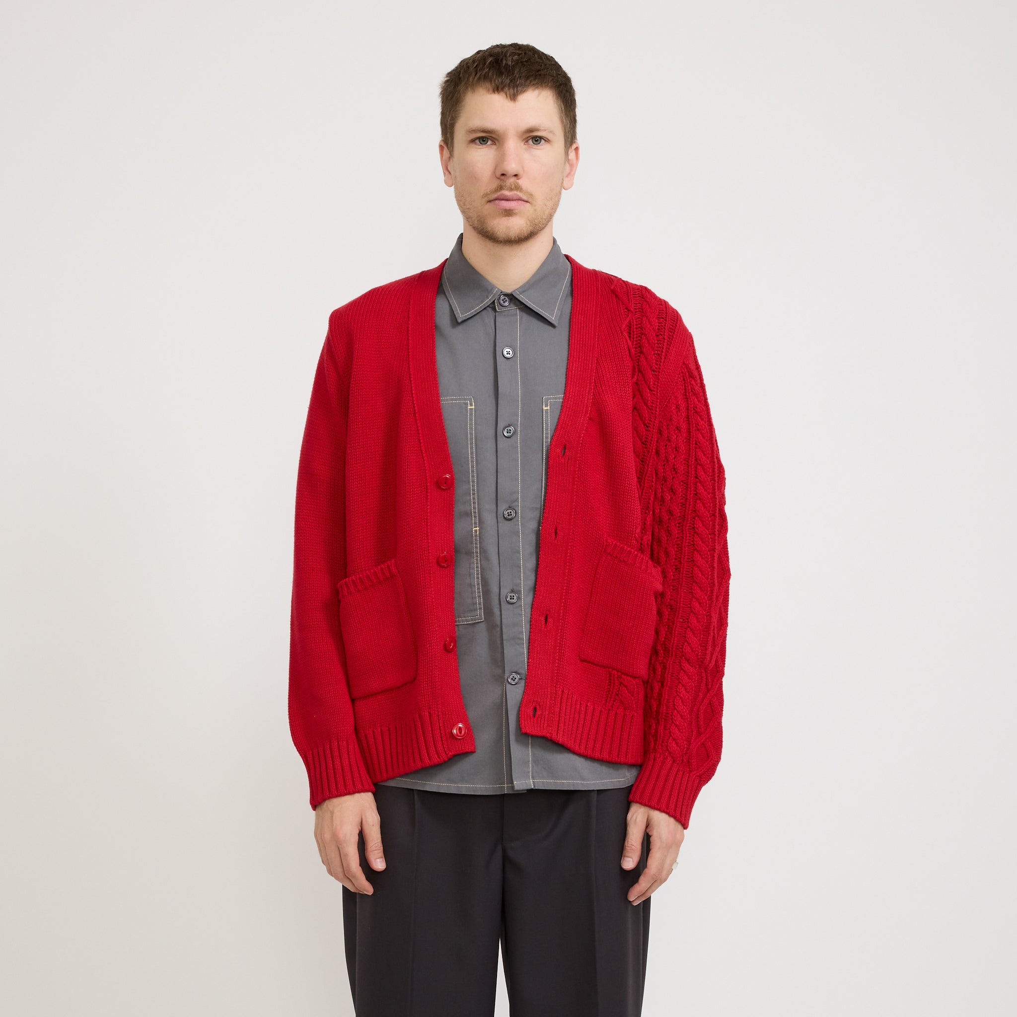 Merge Cardigan Red