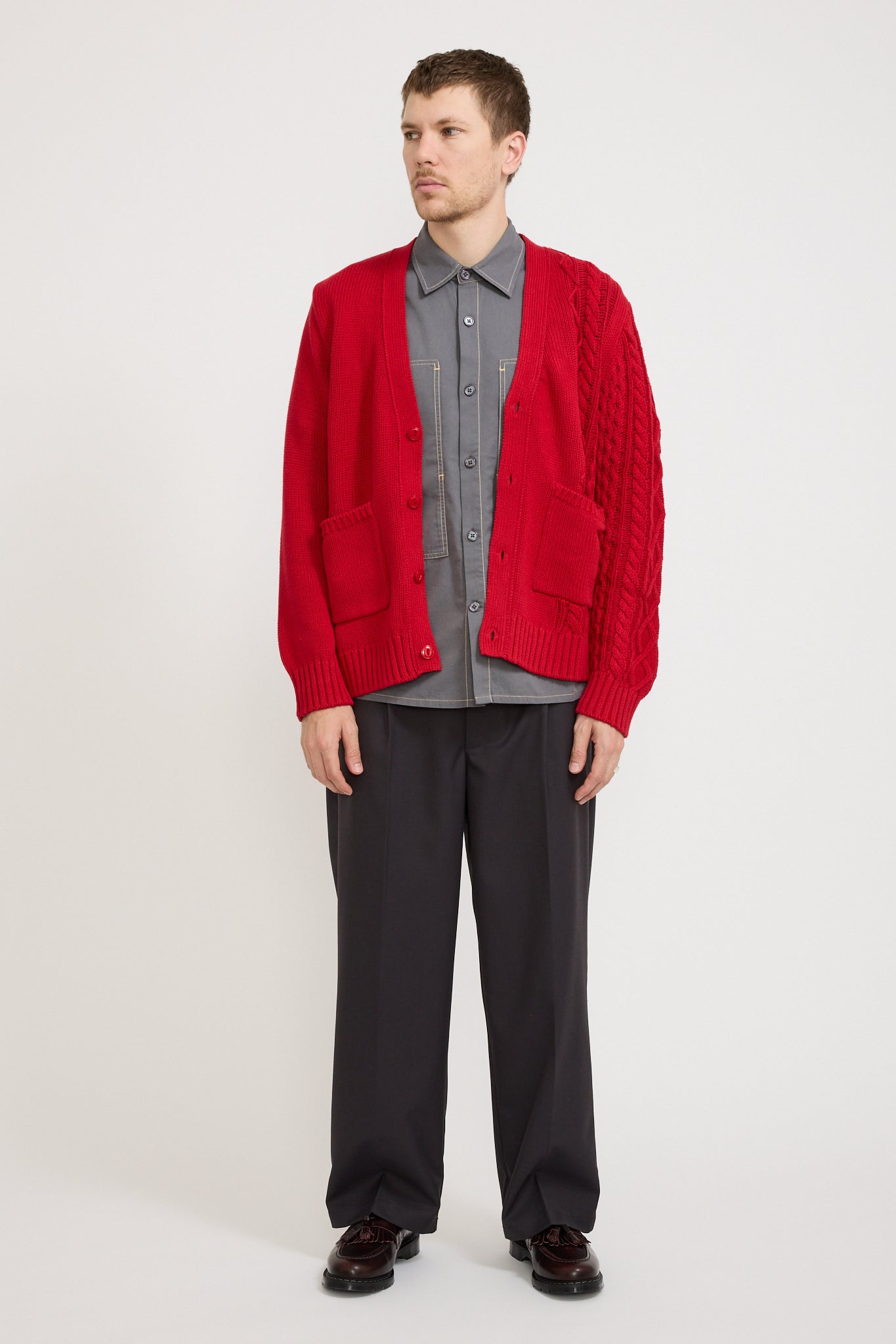 Merge Cardigan Red