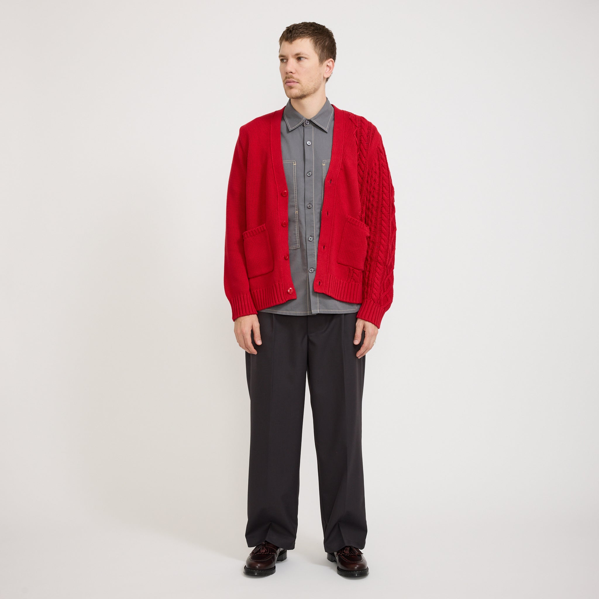 Merge Cardigan Red