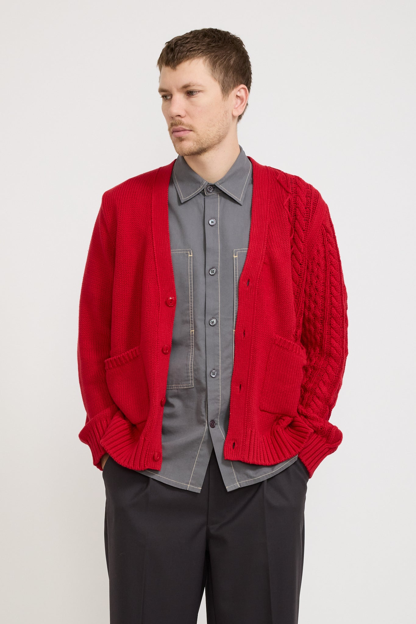 Merge Cardigan Red