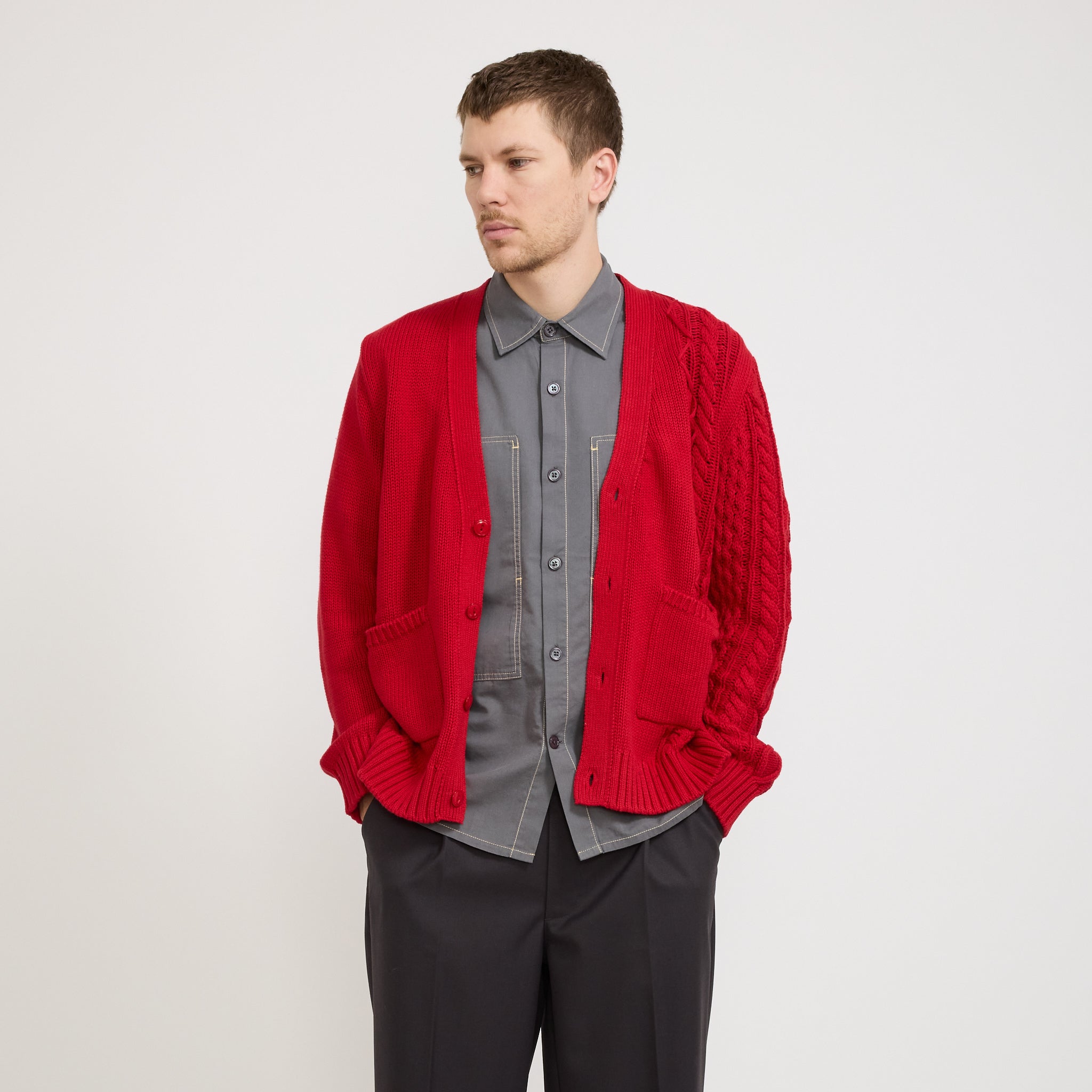 Merge Cardigan Red