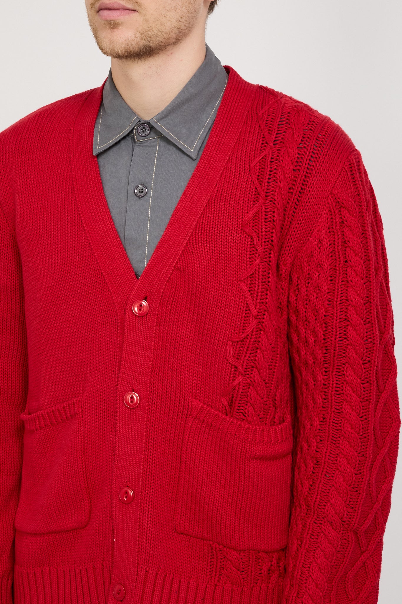 Merge Cardigan Red