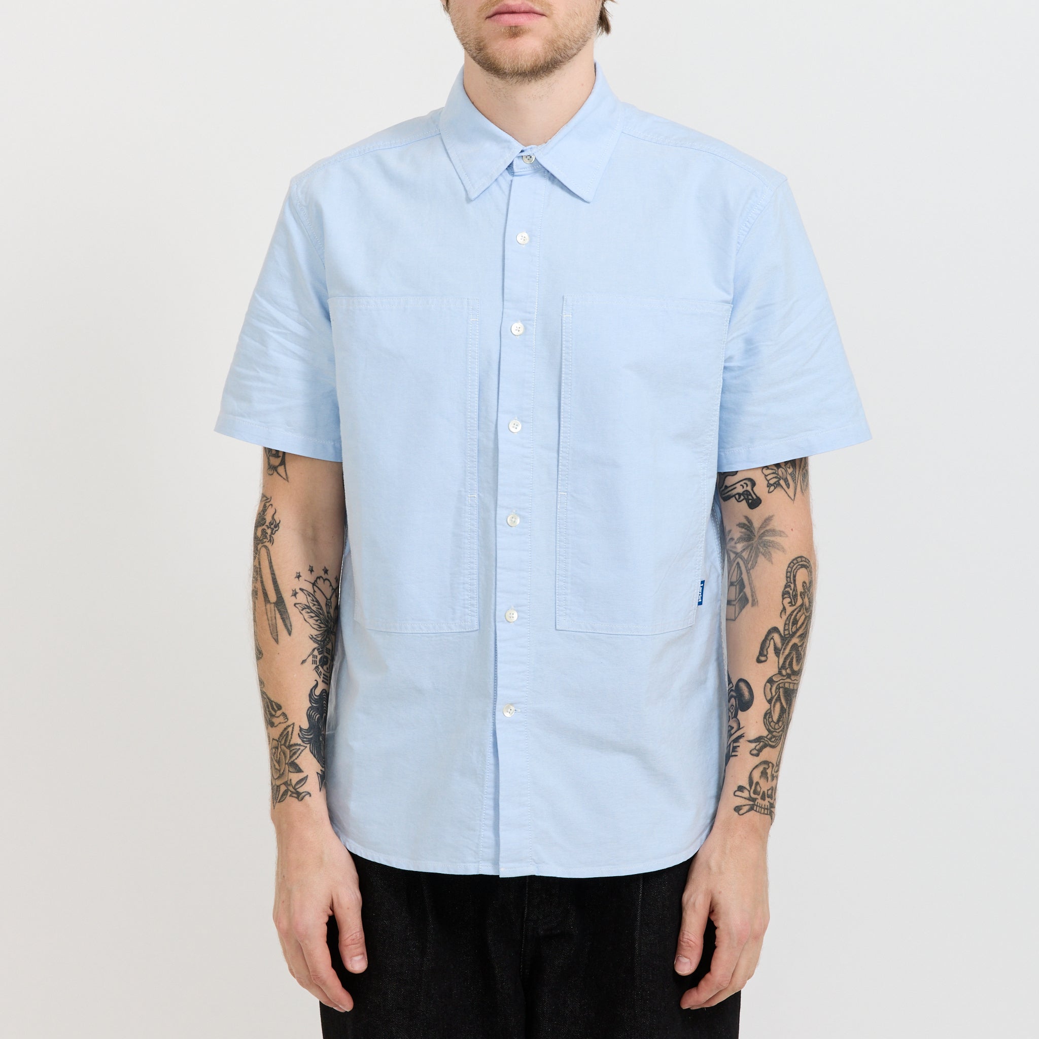 Cliff Short Sleeve Shirt Blue Oxford