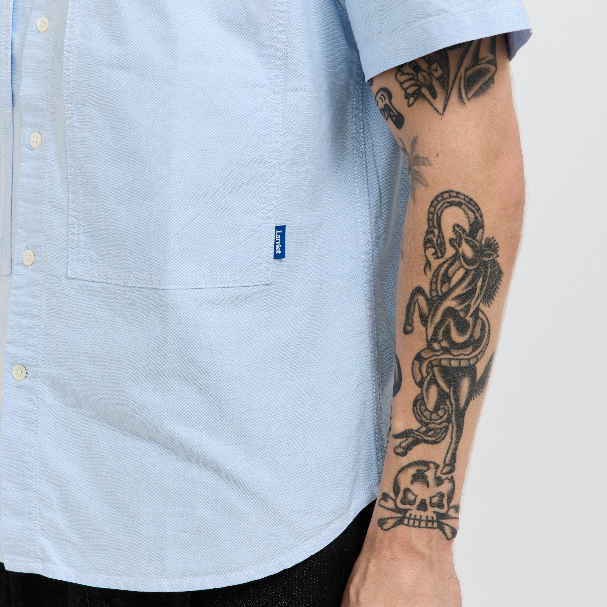 Cliff Short Sleeve Shirt Blue Oxford