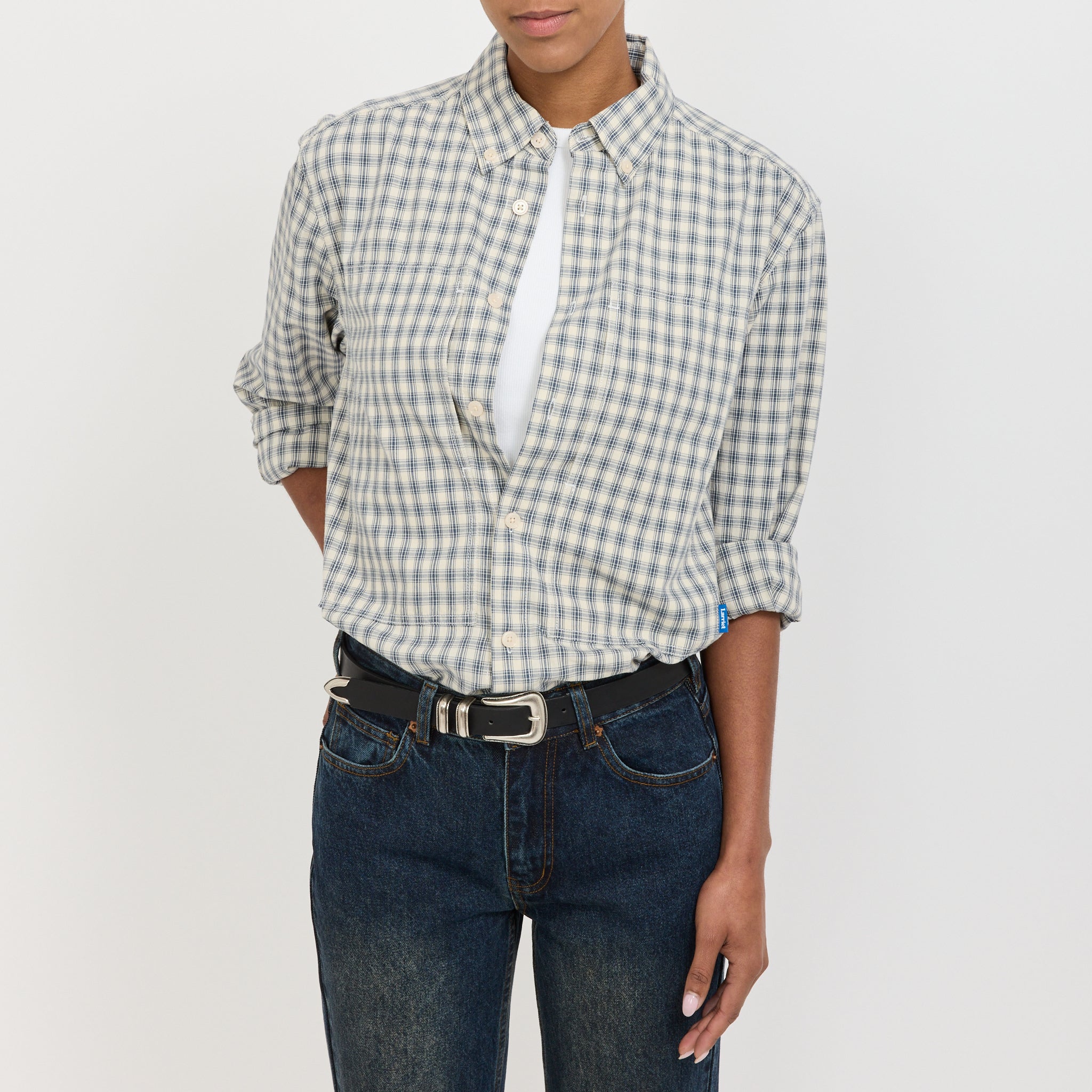 Womens Cliff Long Sleeve Shirt Natural Plaid