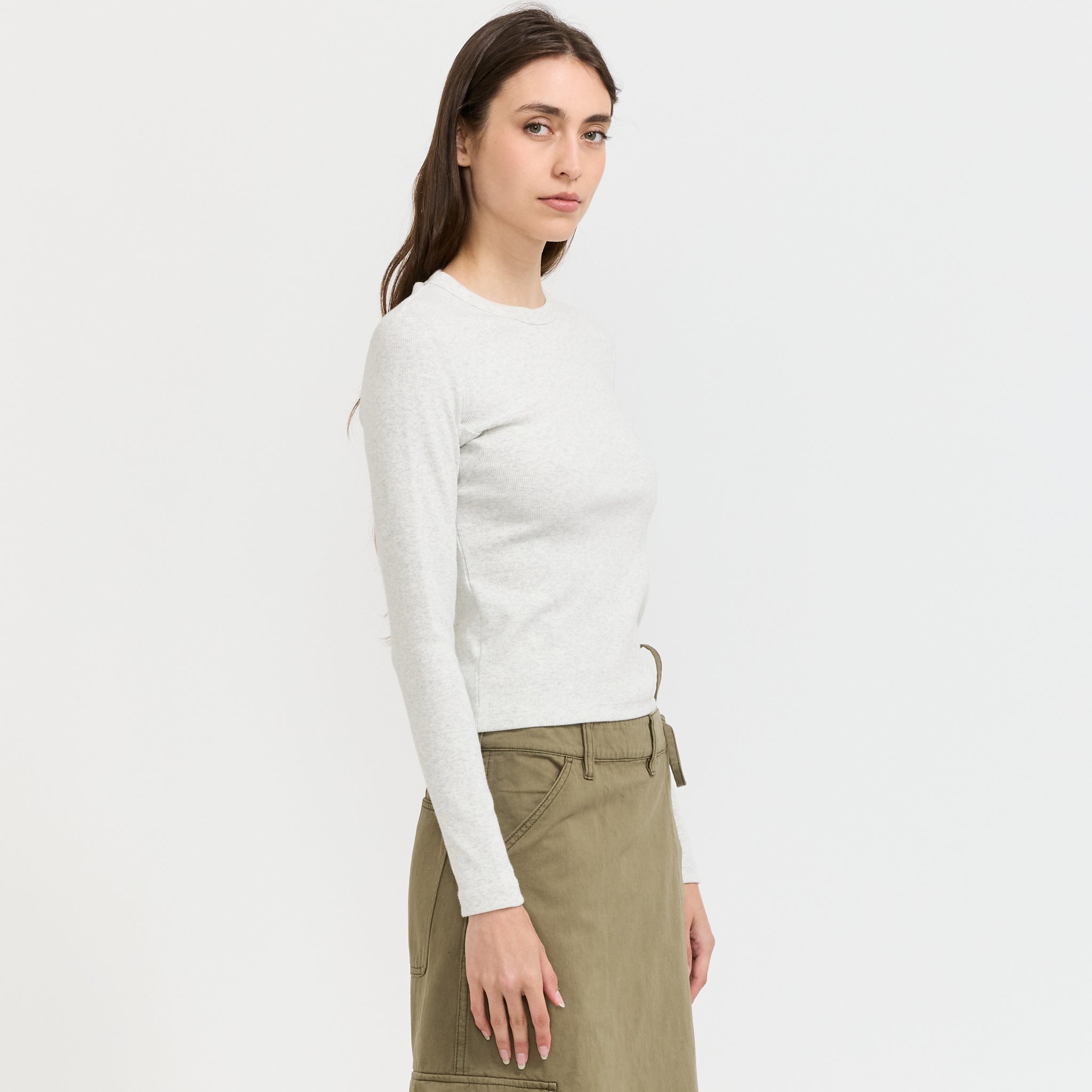 Womens Ruthy Long Sleeve Tee Grey Marle