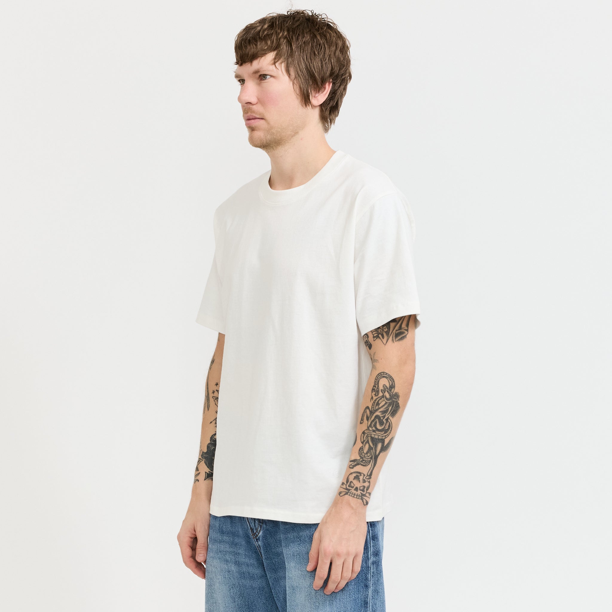 Blue Tab Relaxed Tee White
