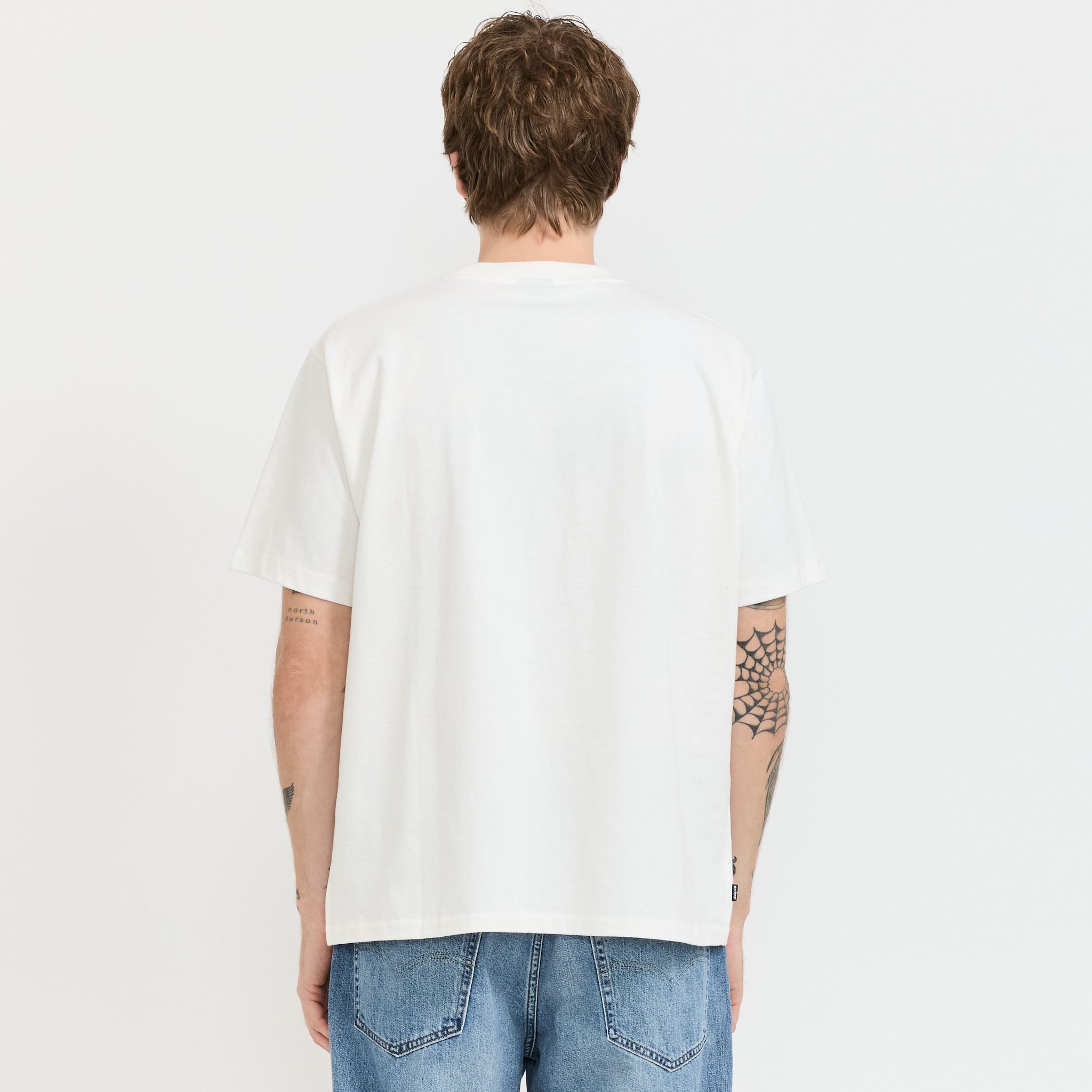 Blue Tab Relaxed Tee White