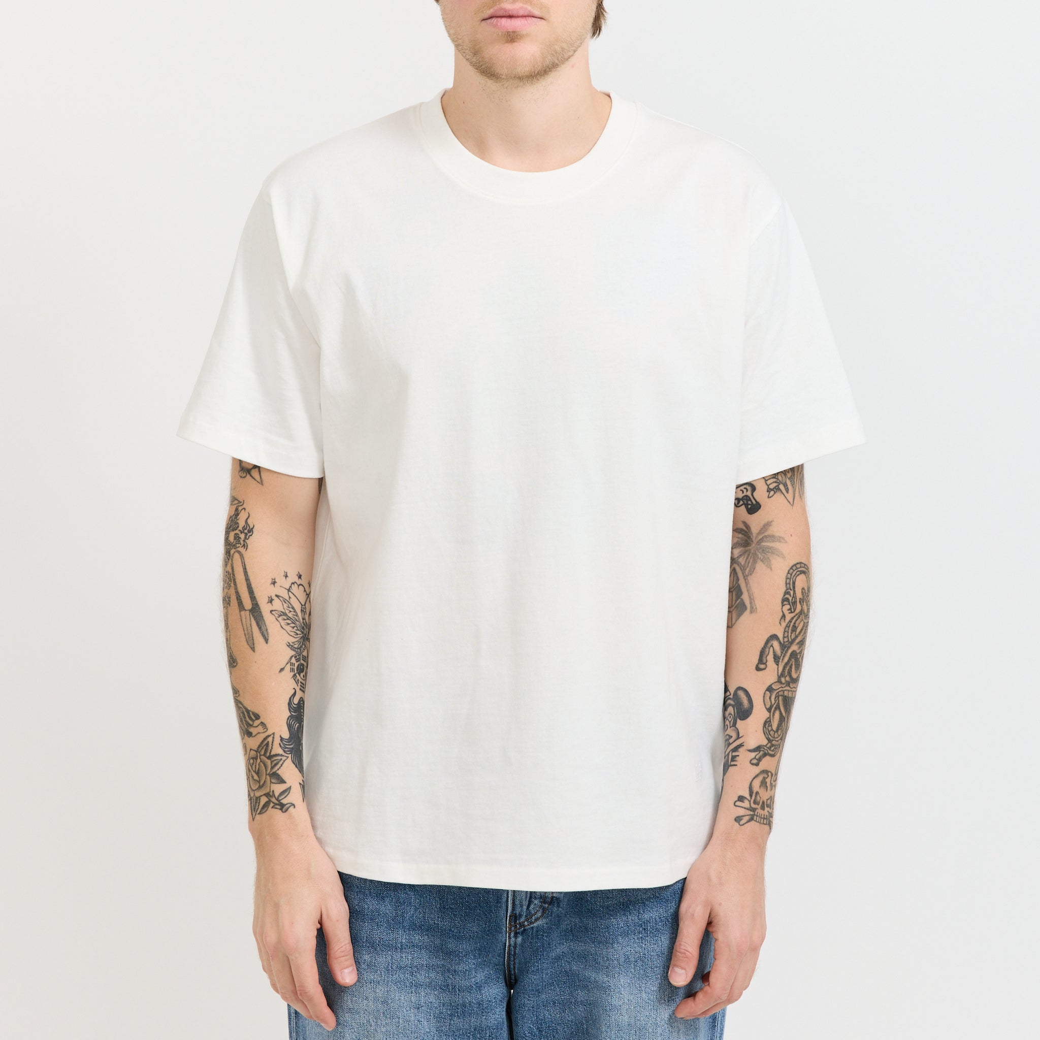 Blue Tab Relaxed Tee White