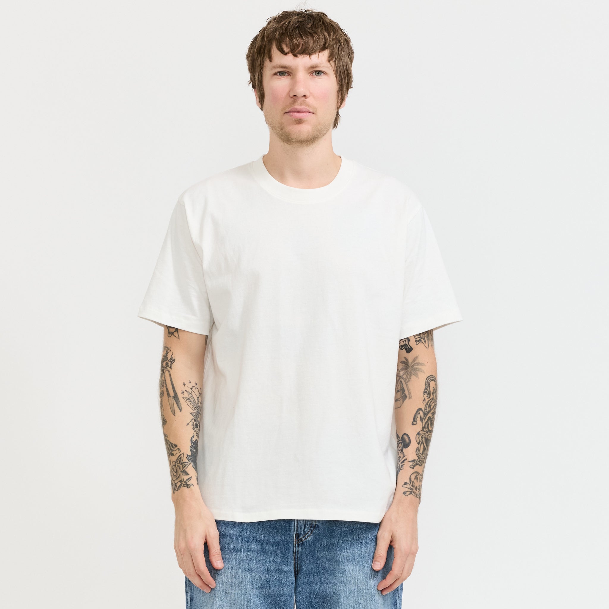 Blue Tab Relaxed Tee White
