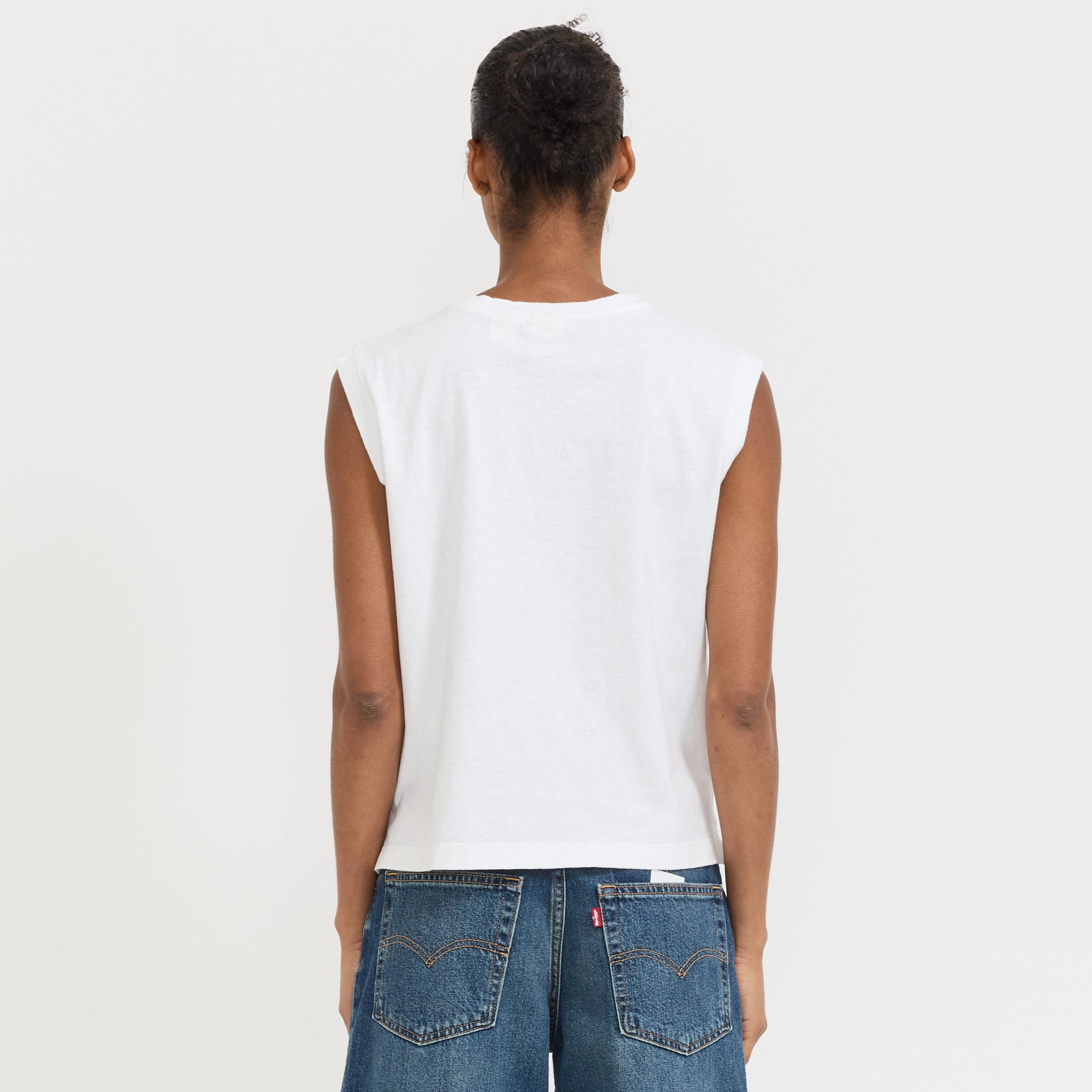 Boxy Tank White Slub