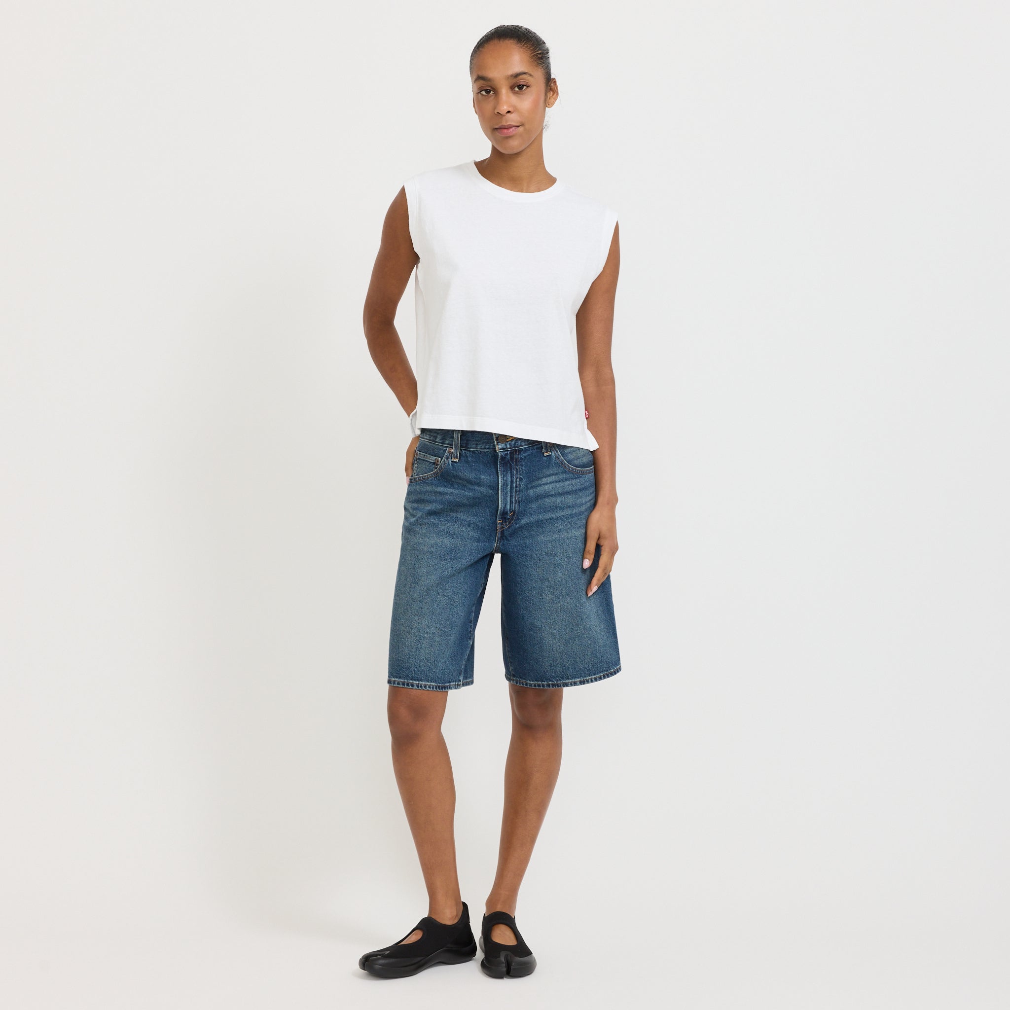 Boxy Tank White Slub