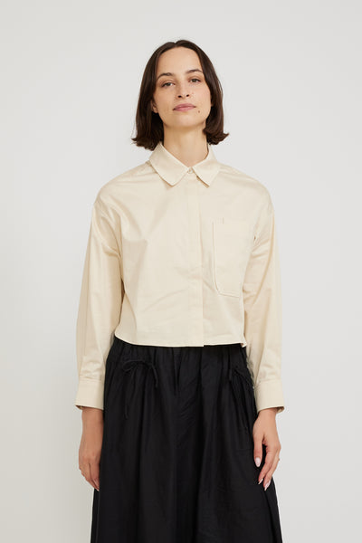 Le Mont Saint Michel | Cirele Satin Short Shirt Off White | Maplestore