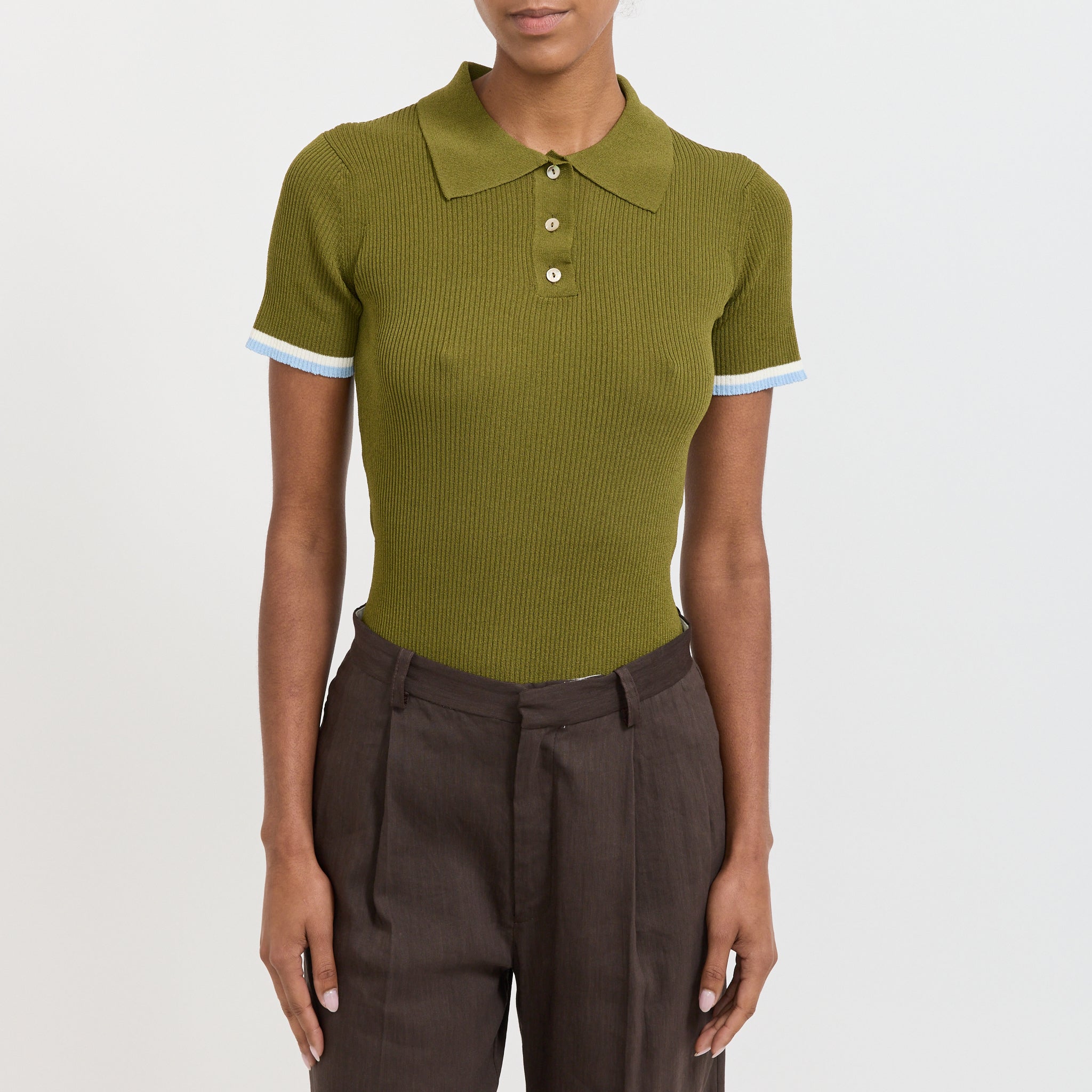 Le Mont Saint Michel | Selaste Short Sleeve Polo Kaki | Maplestore