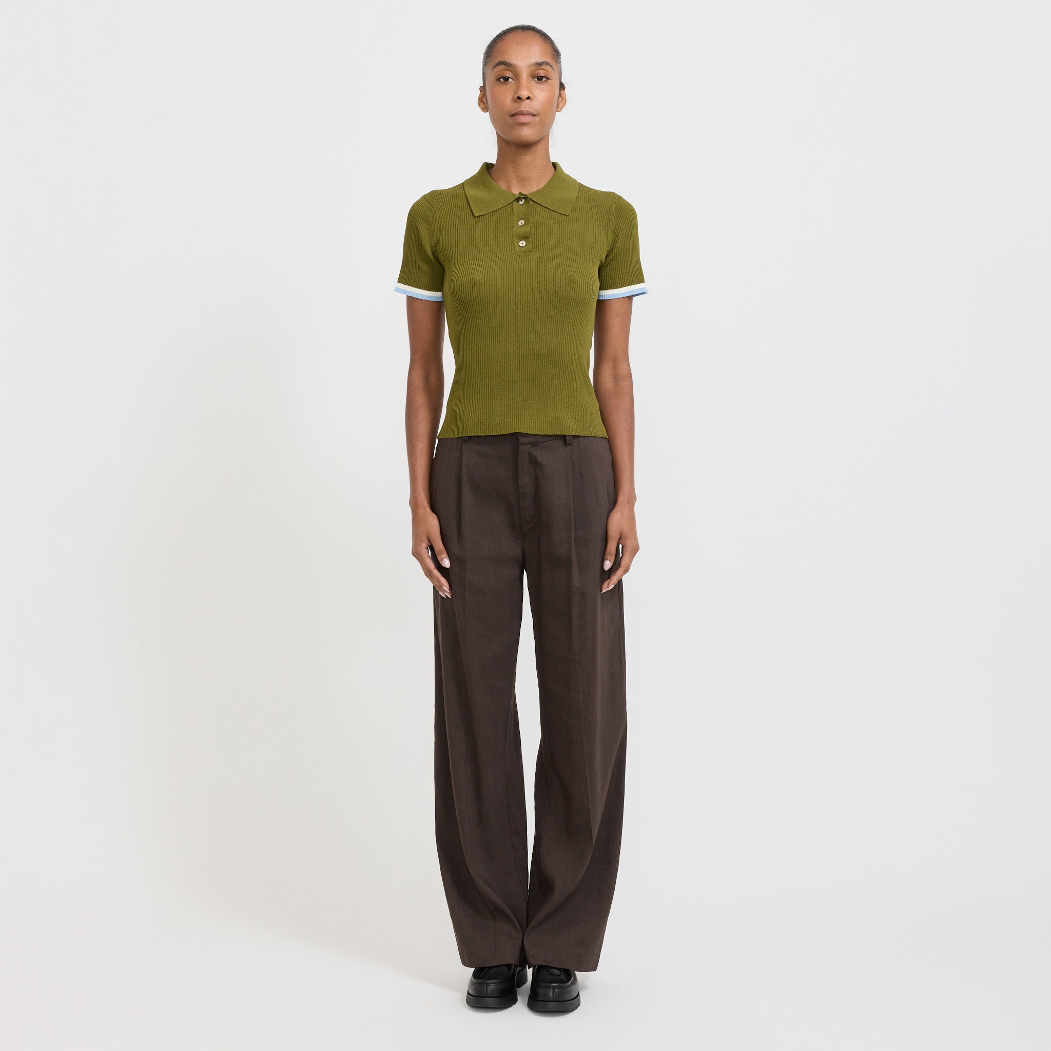 Le Mont Saint Michel | Selaste Short Sleeve Polo Kaki | Maplestore