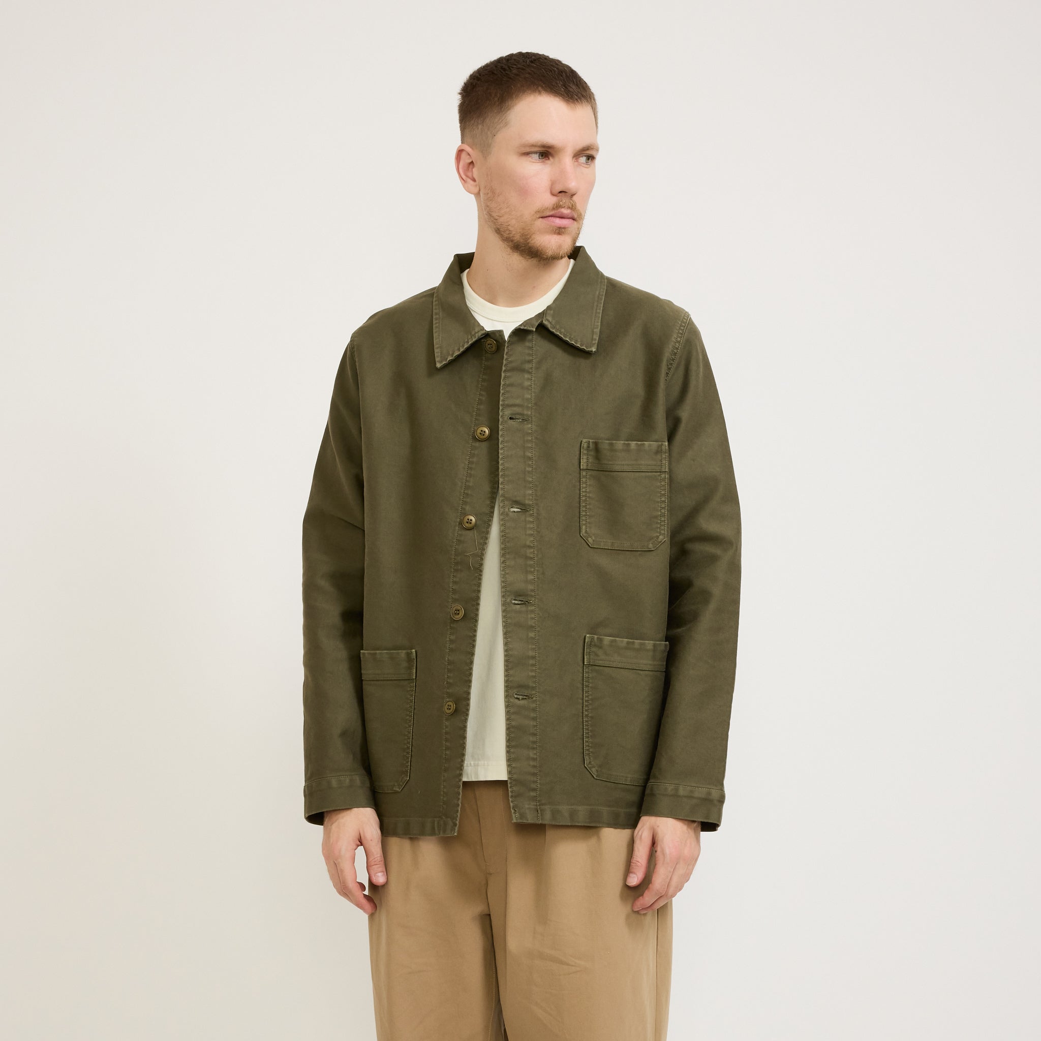 Le Mont Saint Michel Genuine Work Jacket Kaki Maplestore