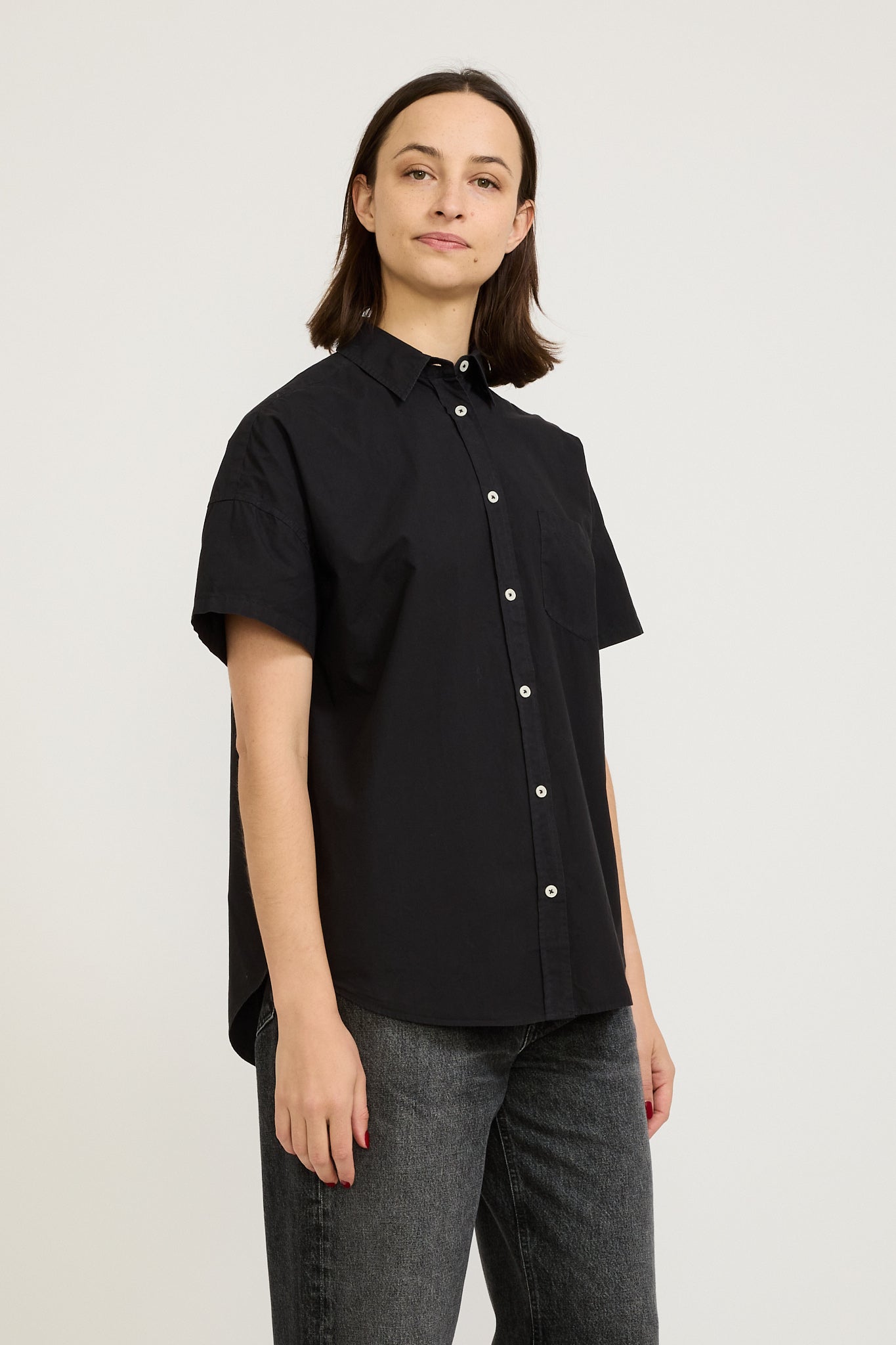 LMND | Chiara Short Sleeve Shirt Black | Maplestore