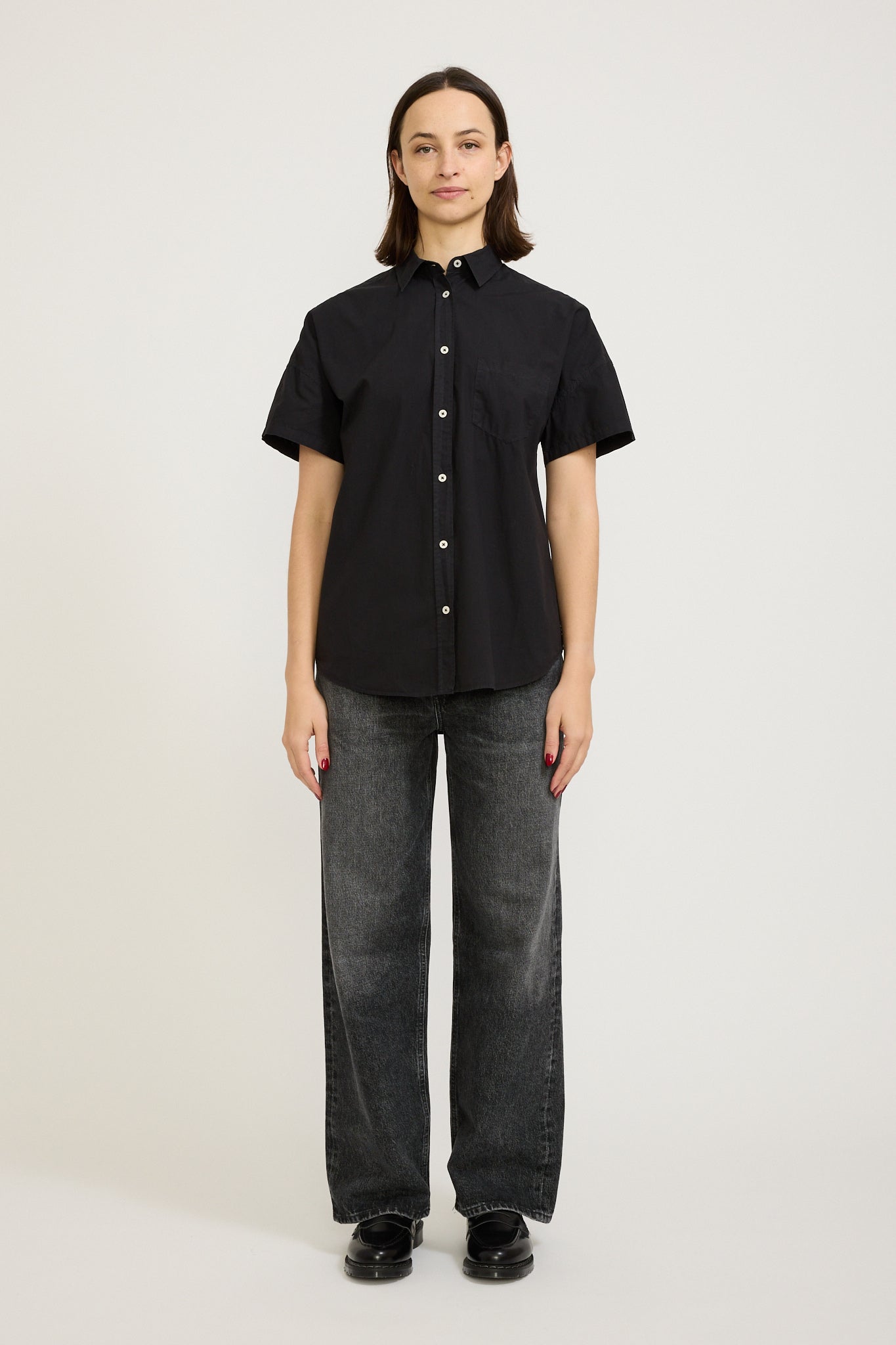 LMND | Chiara Short Sleeve Shirt Black | Maplestore