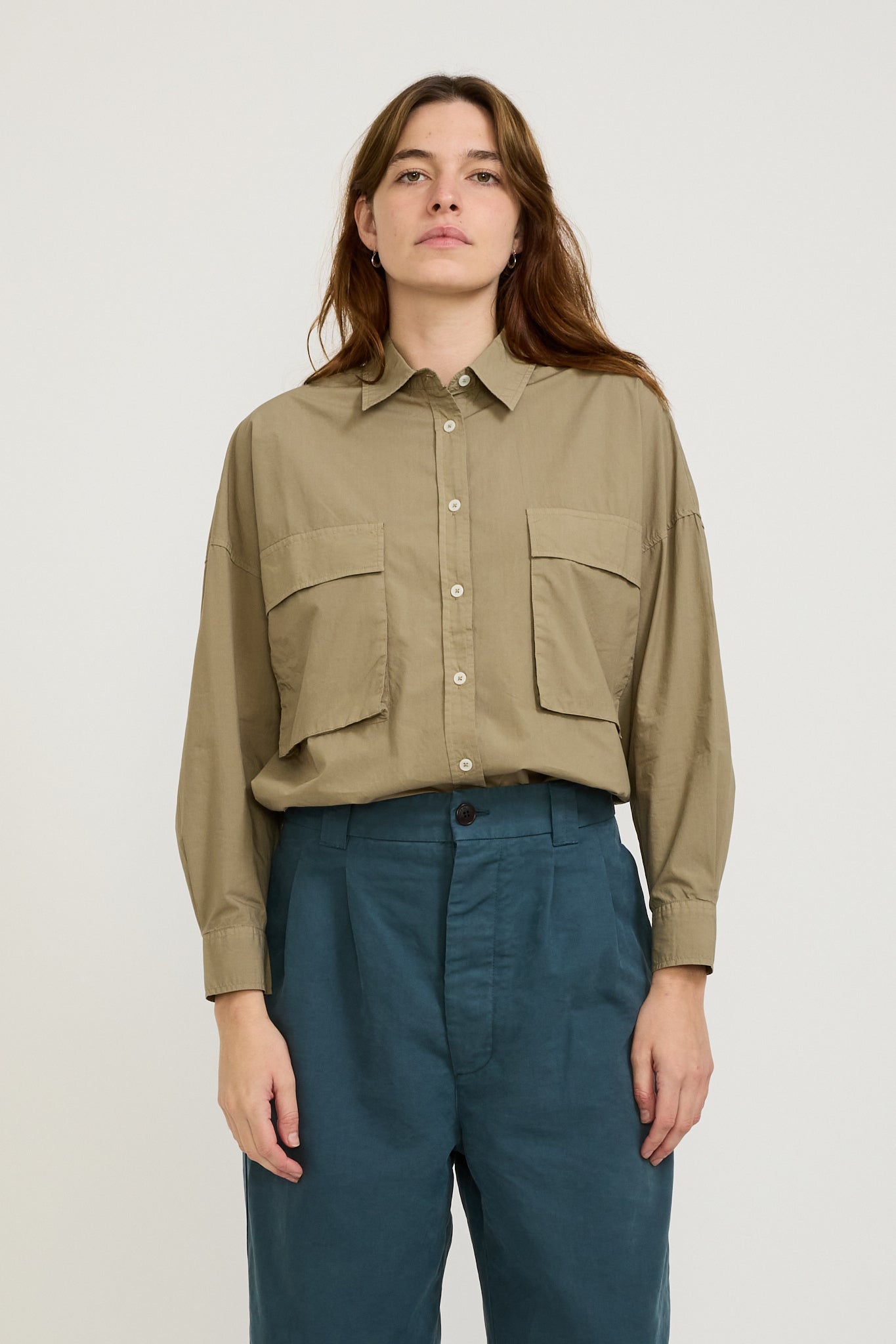 LMND | Chiara Utility Shirt Khaki | Maplestore