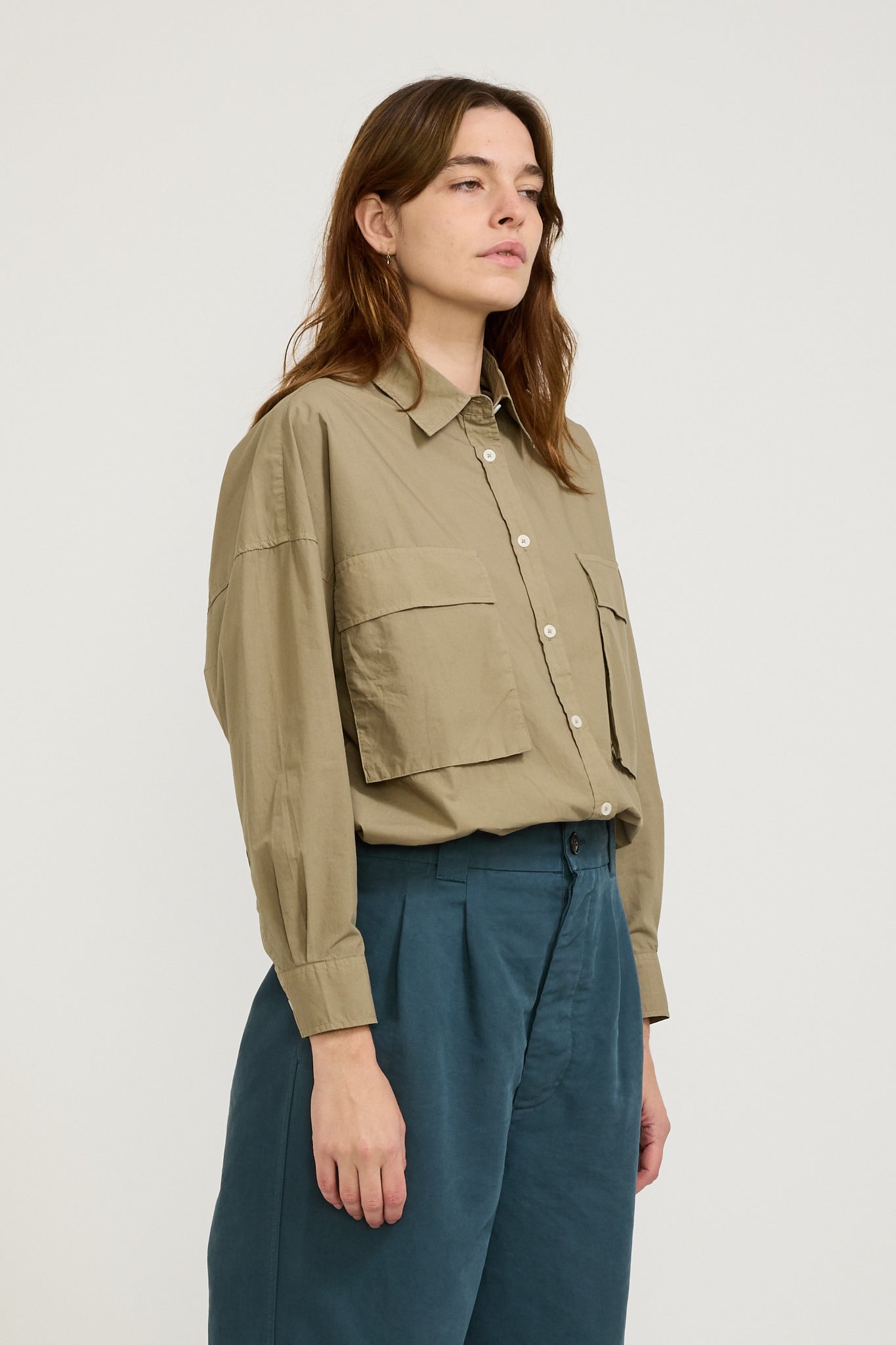 LMND | Chiara Utility Shirt Khaki | Maplestore