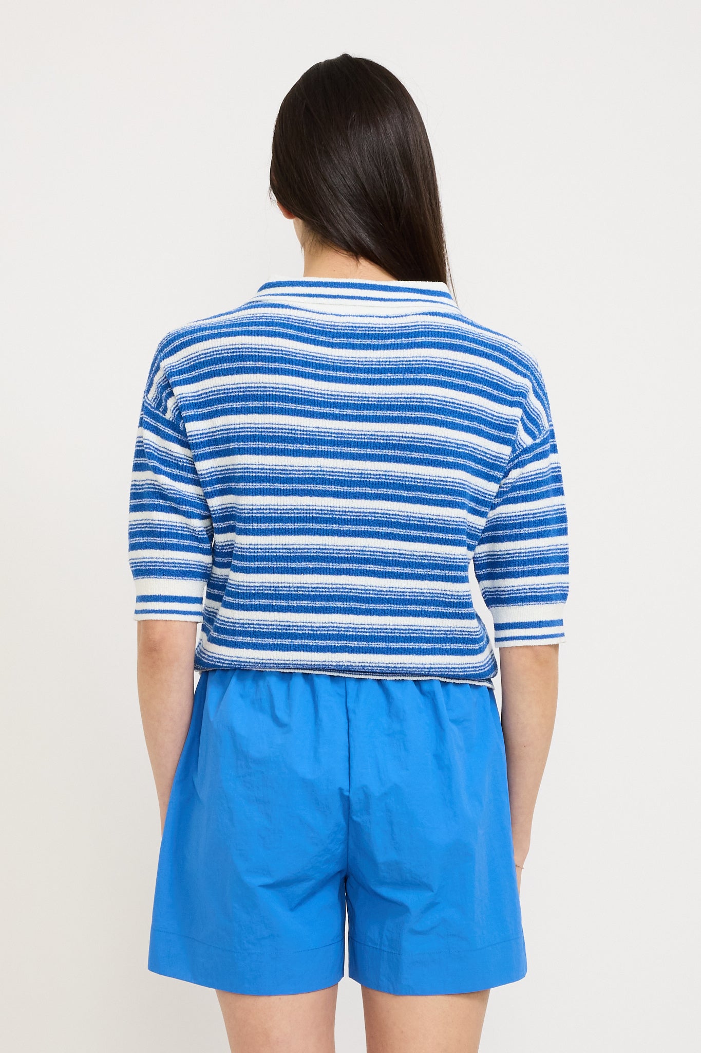 LMND | Luna Striped Polo Ink Blue/White | Maplestore