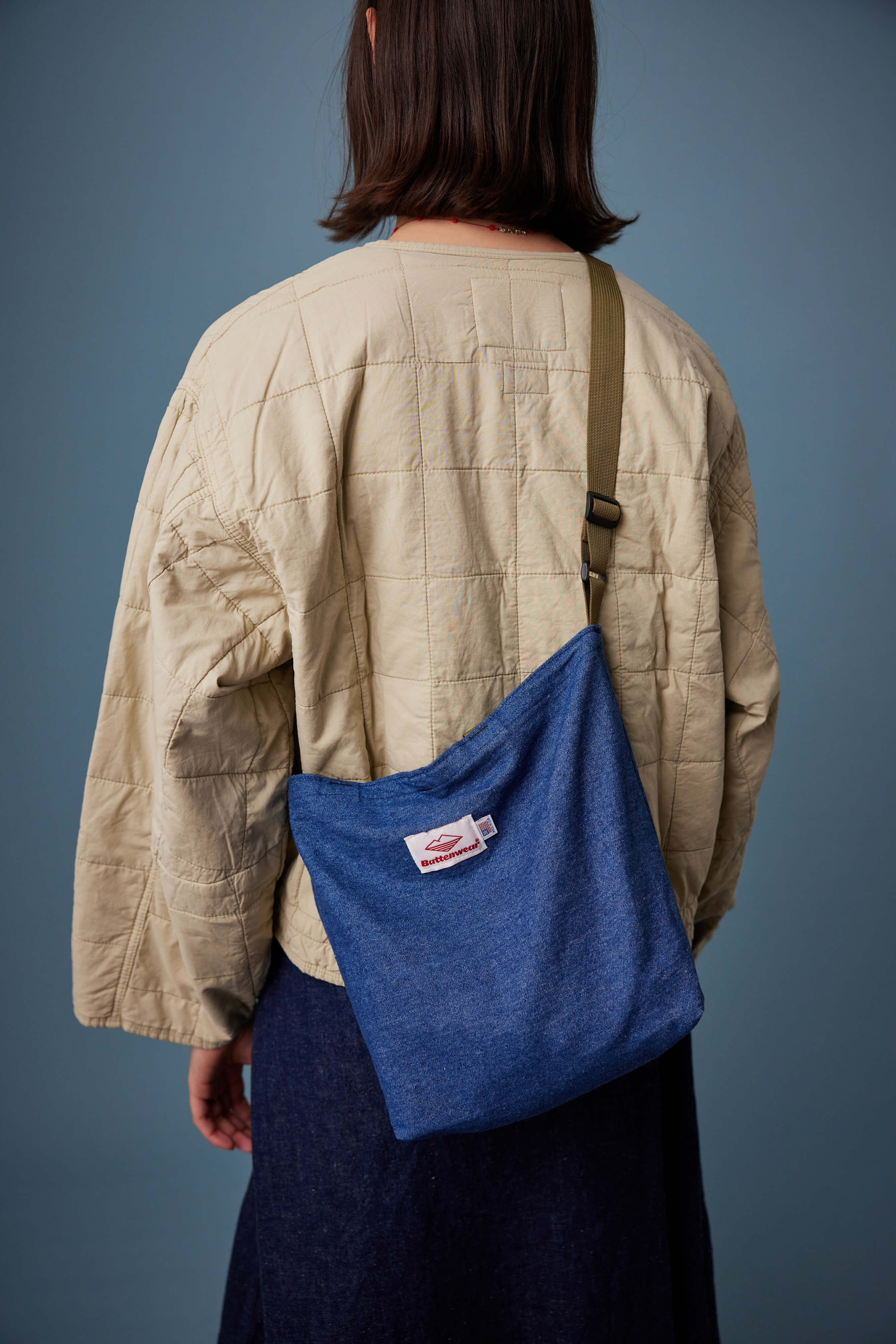 Battenwear | Mini Packable Tote Denim x Tan | Maplestore