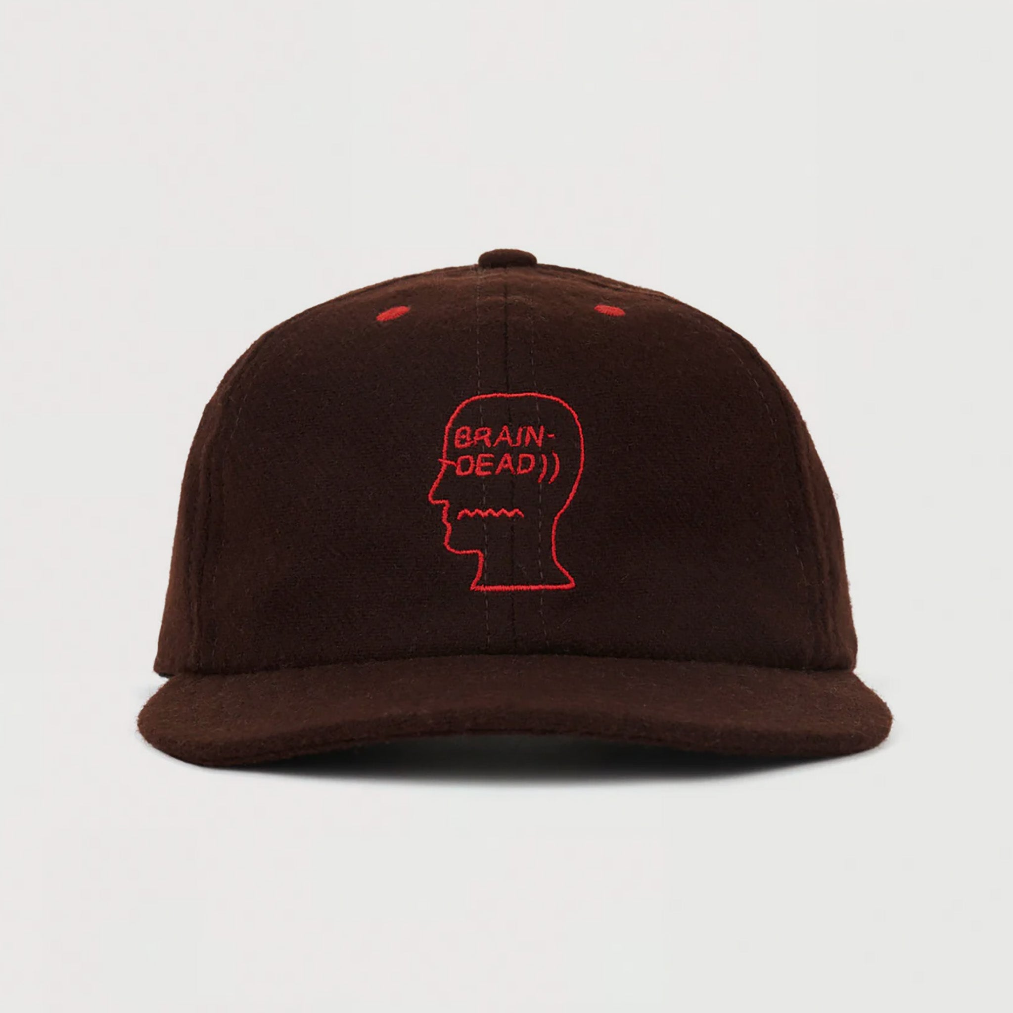 Brain Dead | Flannel Classic Logohead 6 Panel Hat Brown | Maplestore