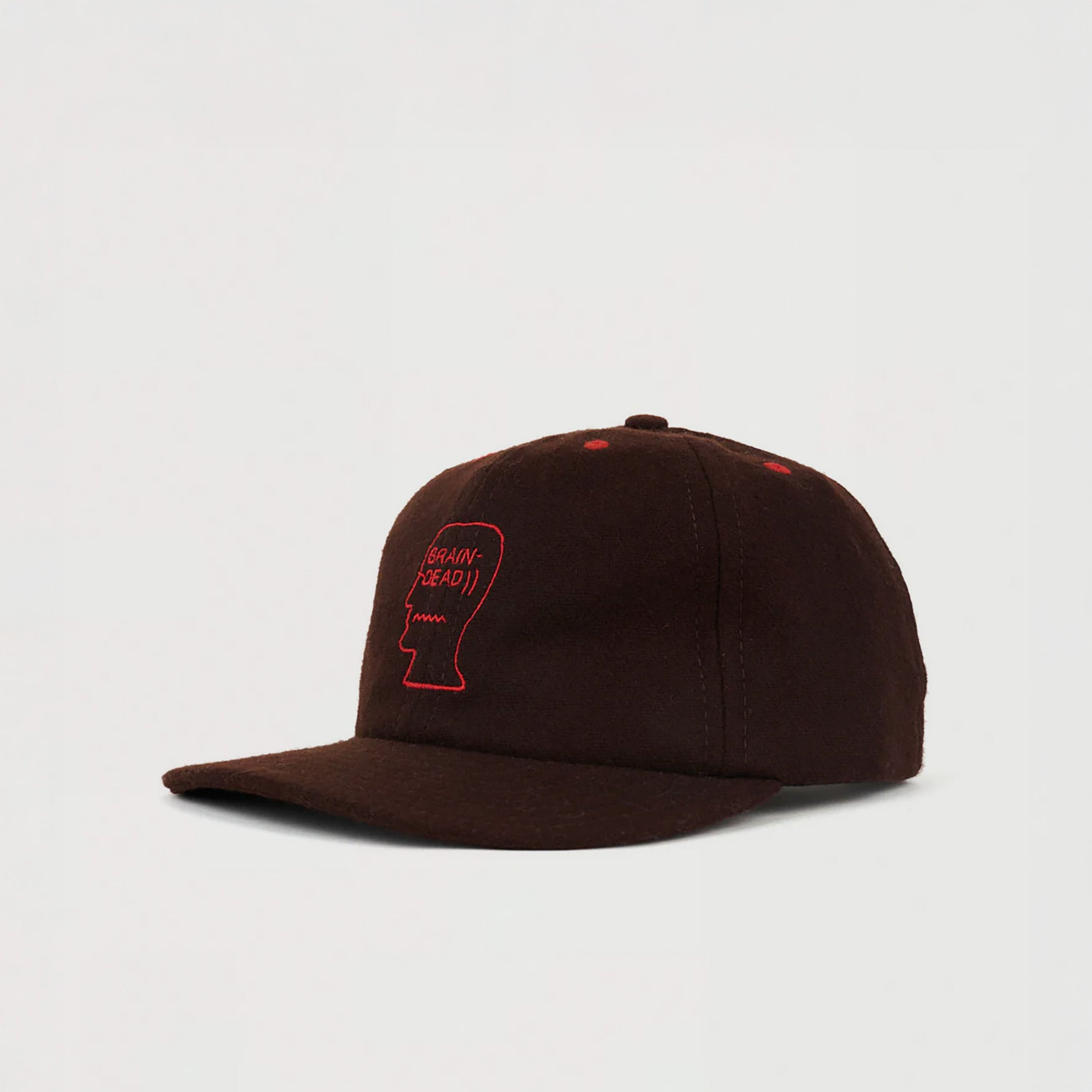 Brain Dead | Flannel Classic Logohead 6 Panel Hat Brown | Maplestore