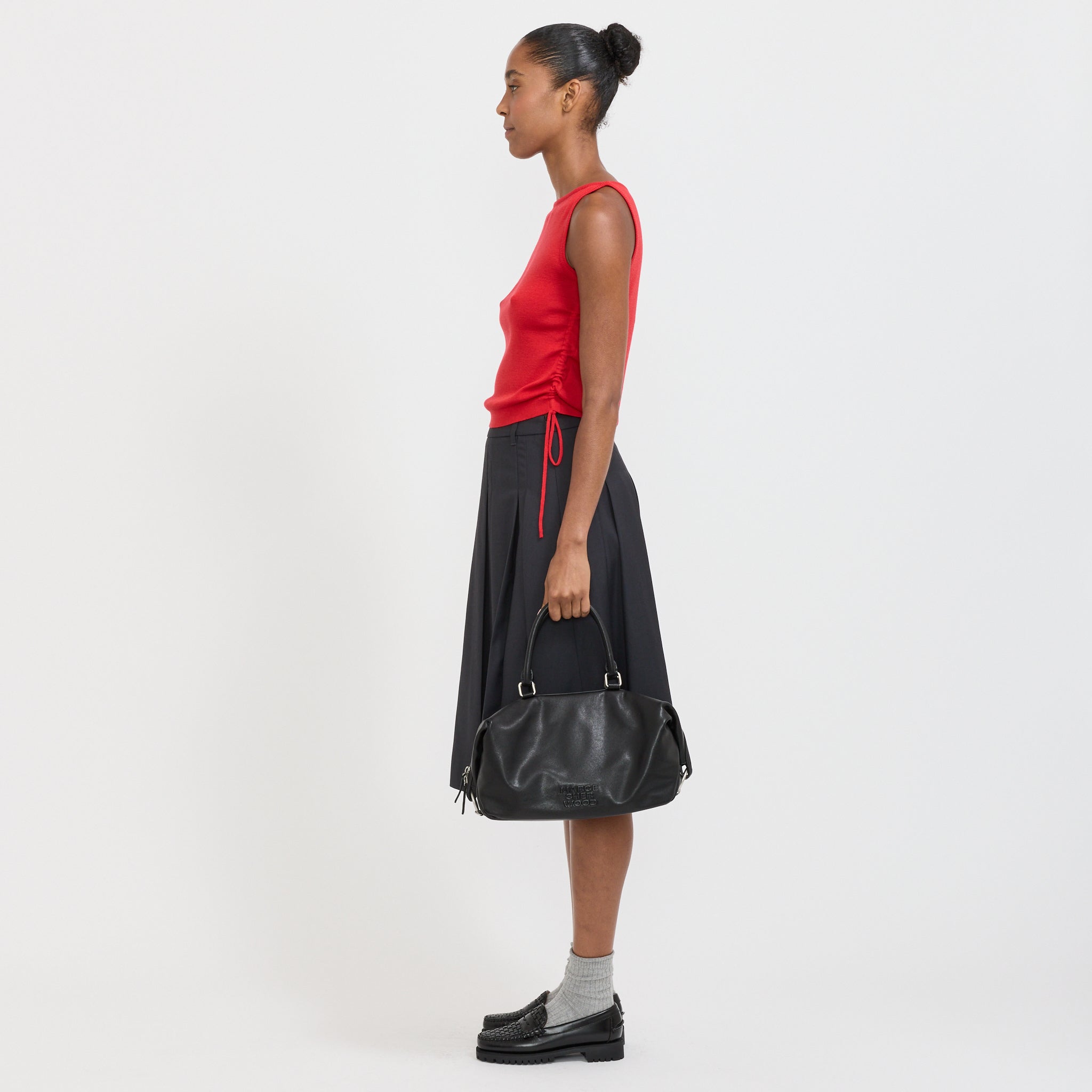 Margesherwood | Dumpling Tote Black Soft Napa | Maplestore