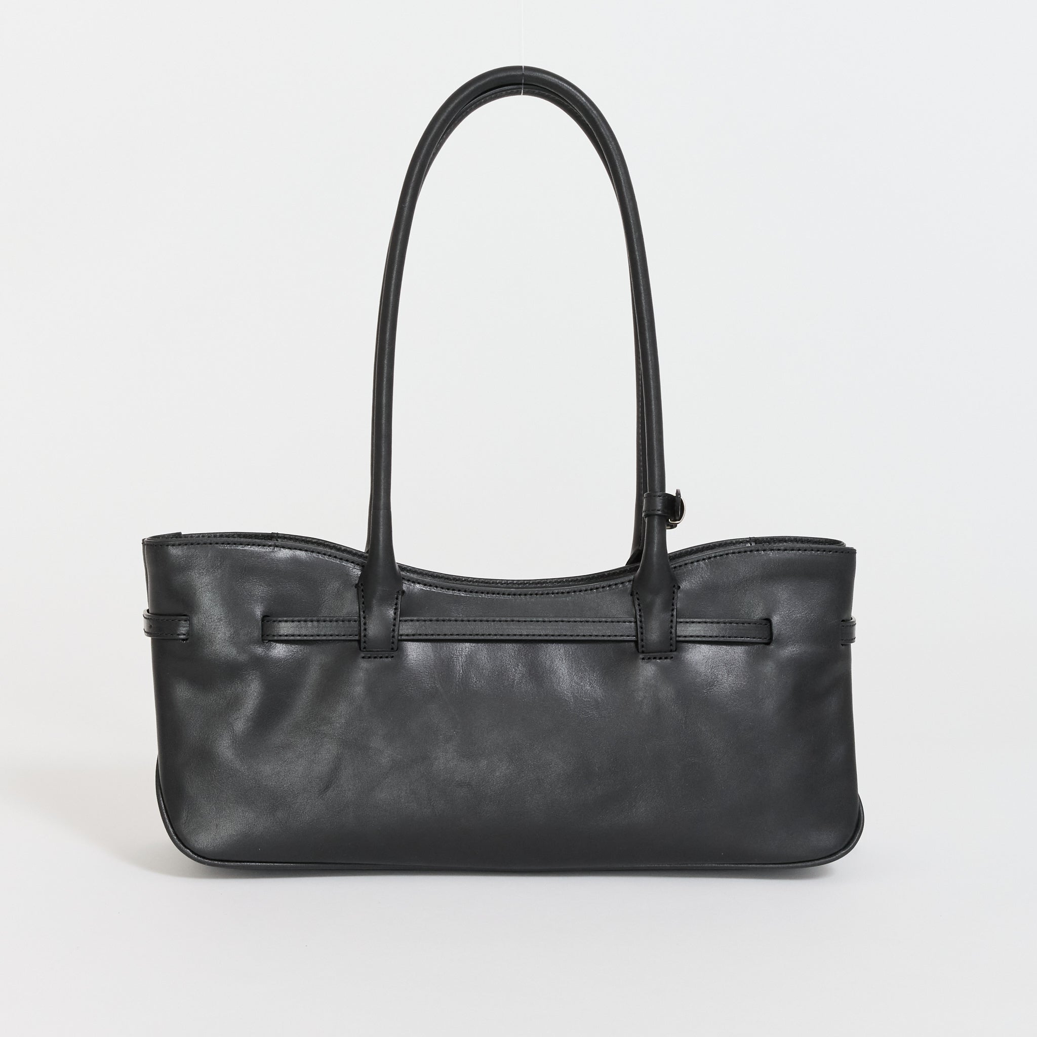 Grandma Used Shoulder Bag Black Pull-Up | Maplestore