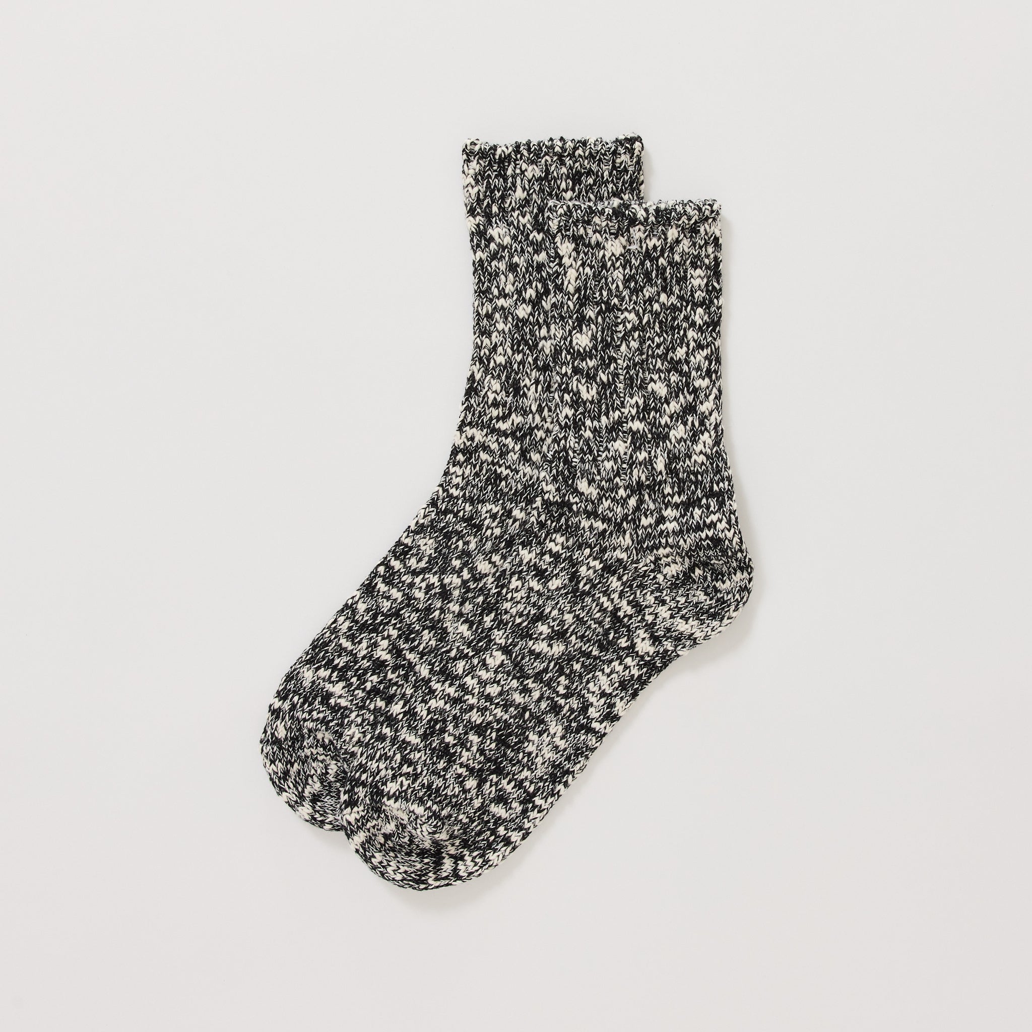 Slub Nep Twister Heather Sock Black