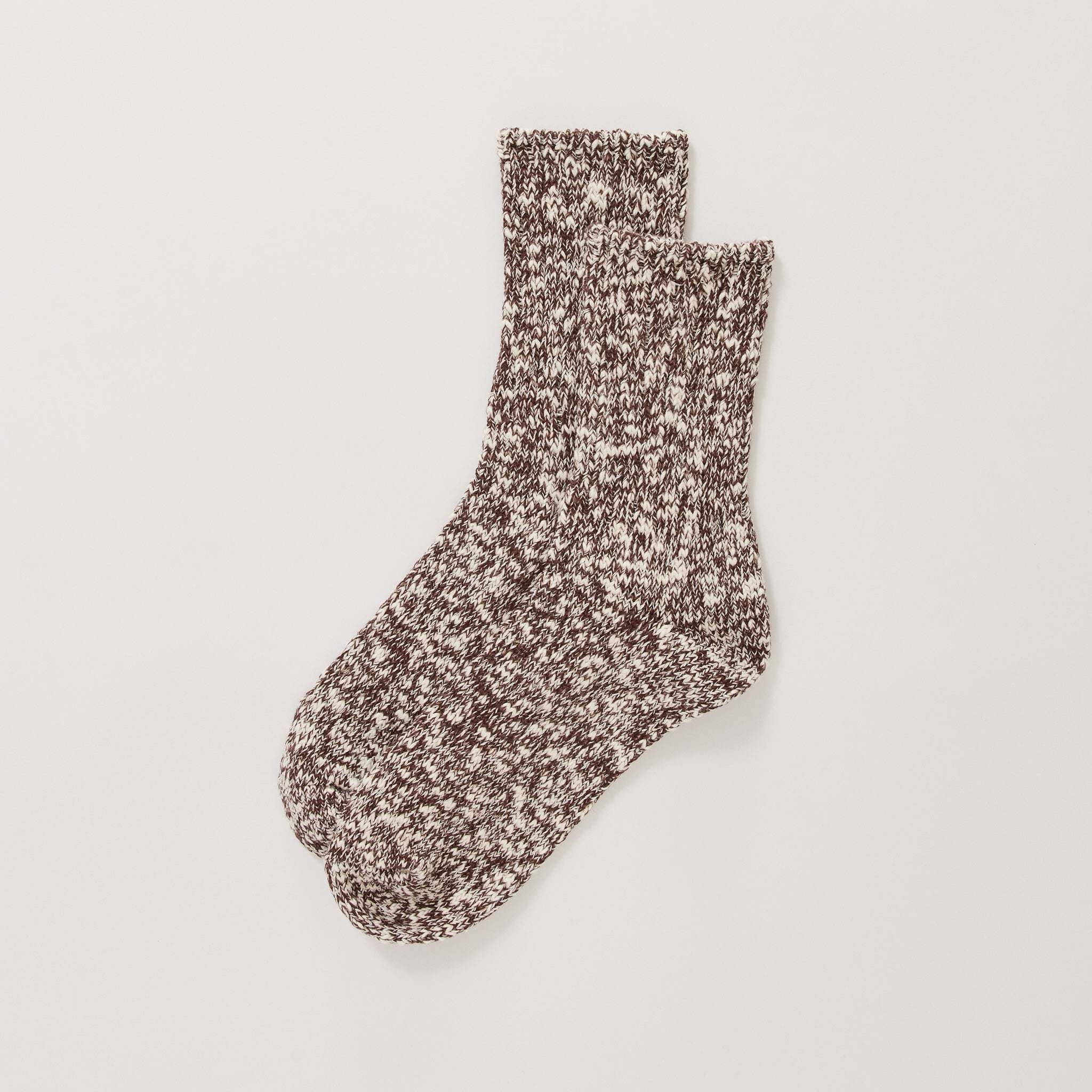 Slub Nep Twister Heather Sock Brown