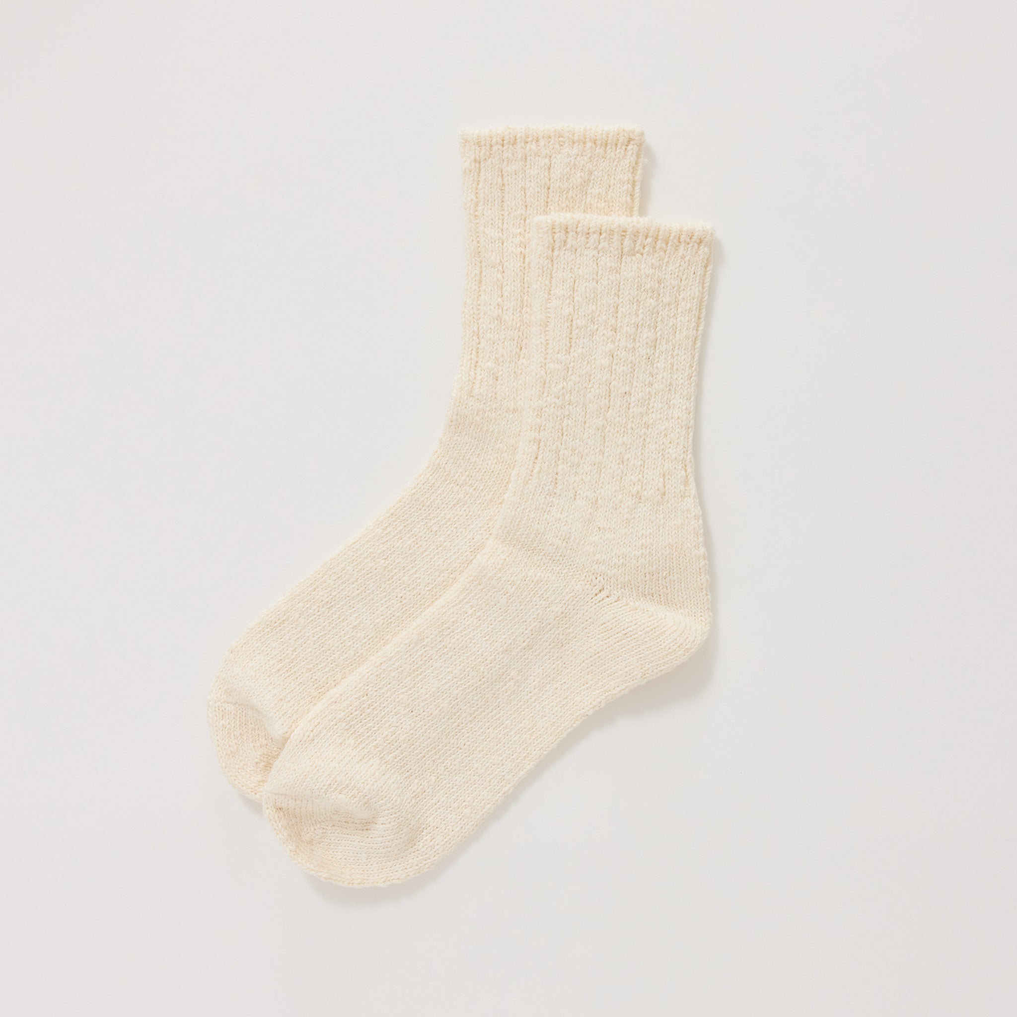 Slub Nep Twister Heather Sock Natural