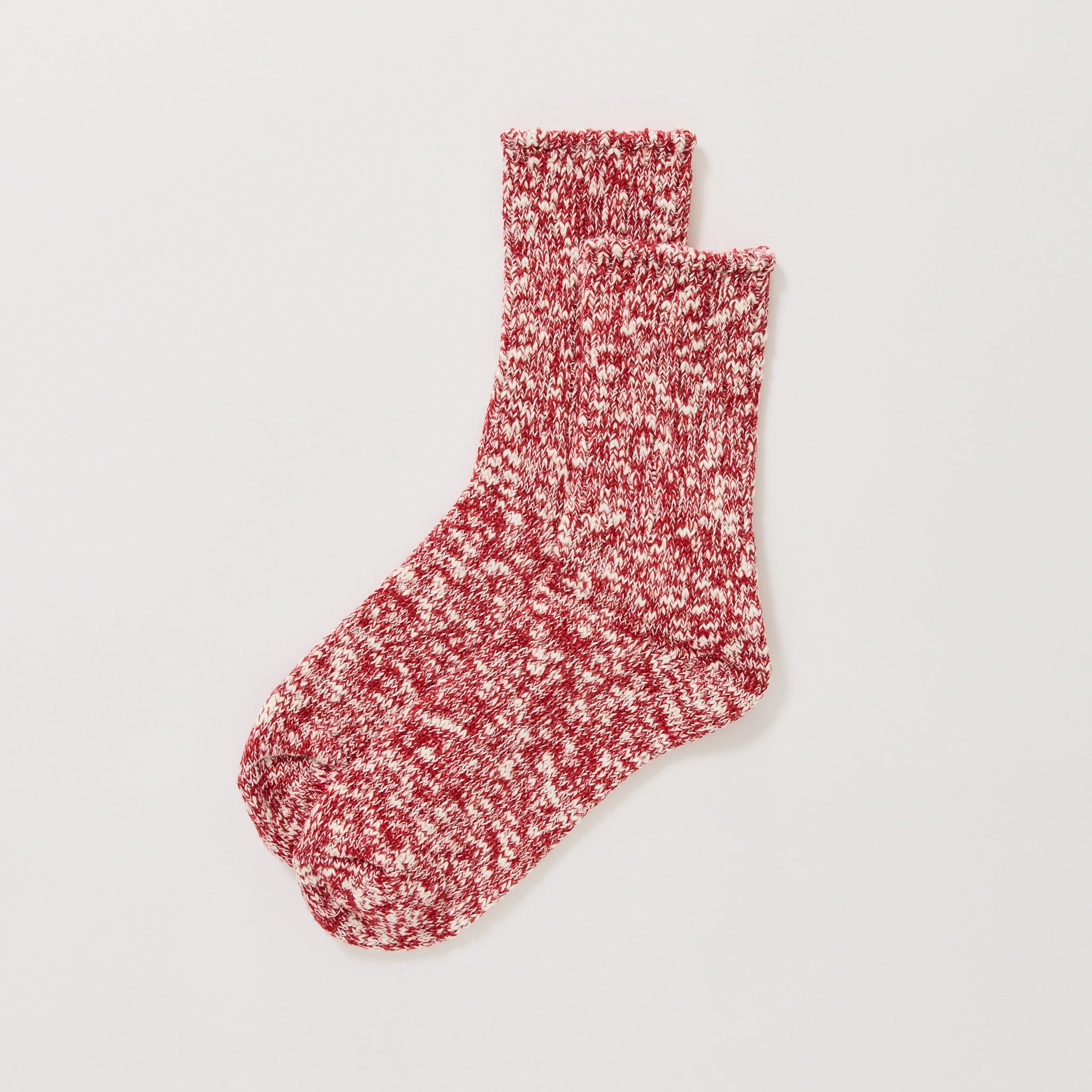 Slub Nep Twister Heather Sock Red