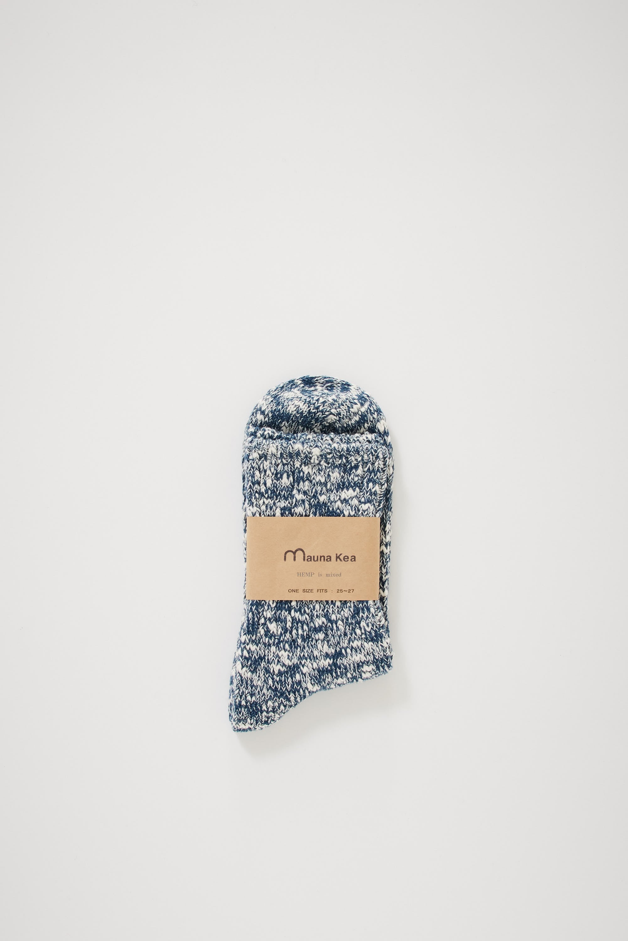 Mauna Kea | Slub Nep Twister Heather Sock Mid Blue | Maplestore