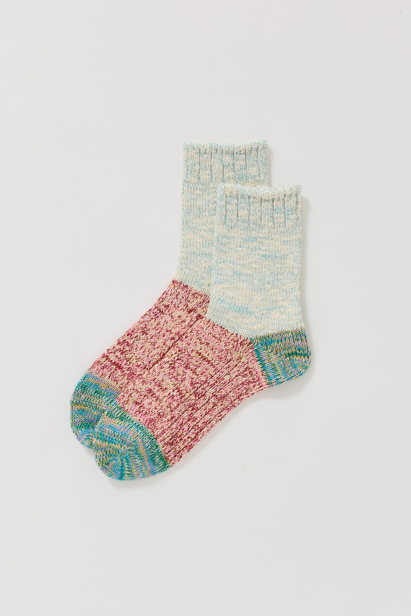 Slub Nep Switching Sock Blue
