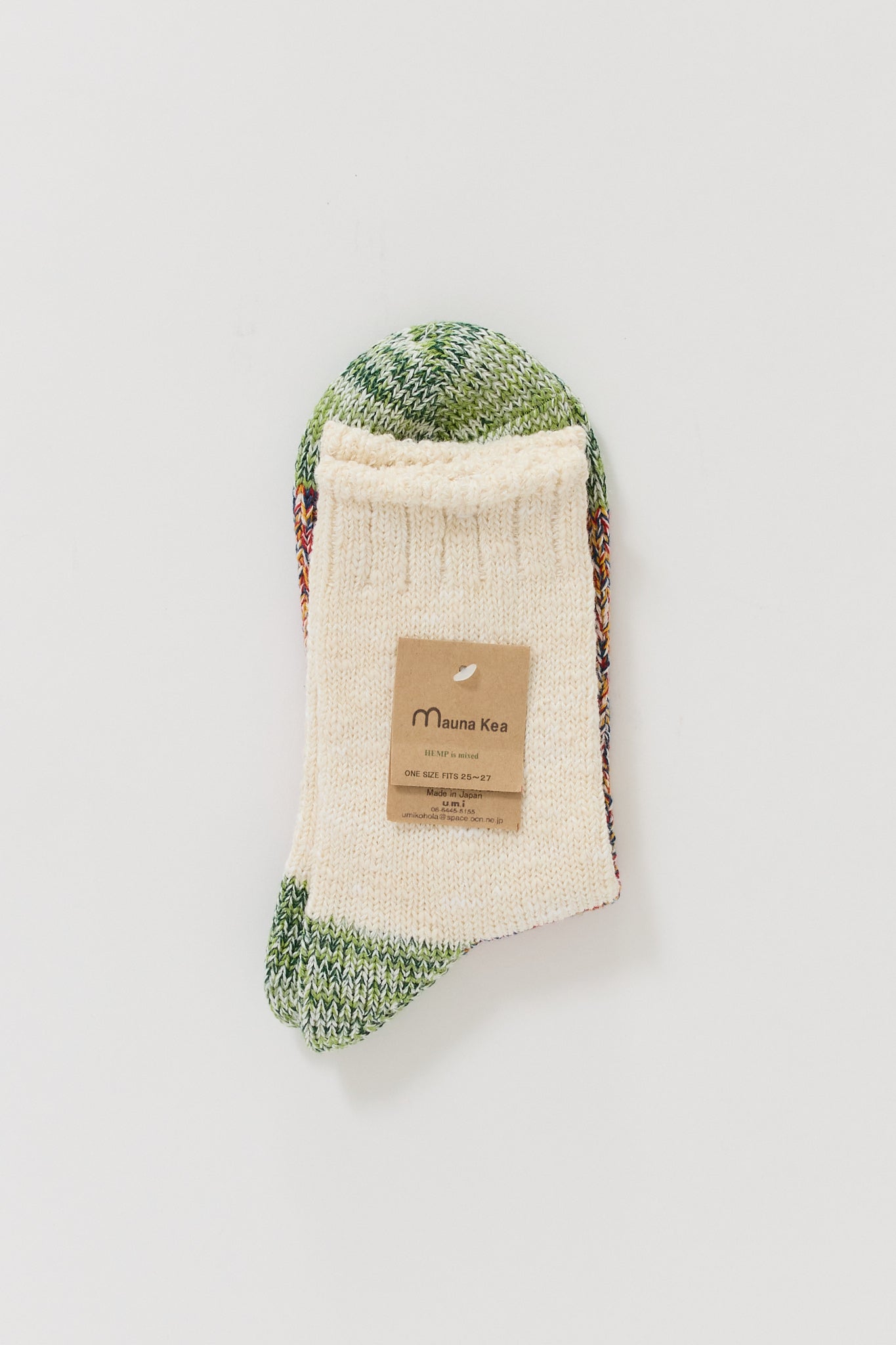 Slub Nep Switching Sock Green